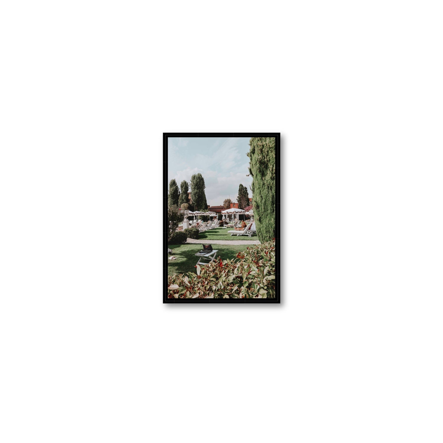 Private Serenity Venice Italian wall art Small fine art canvas in black float frame