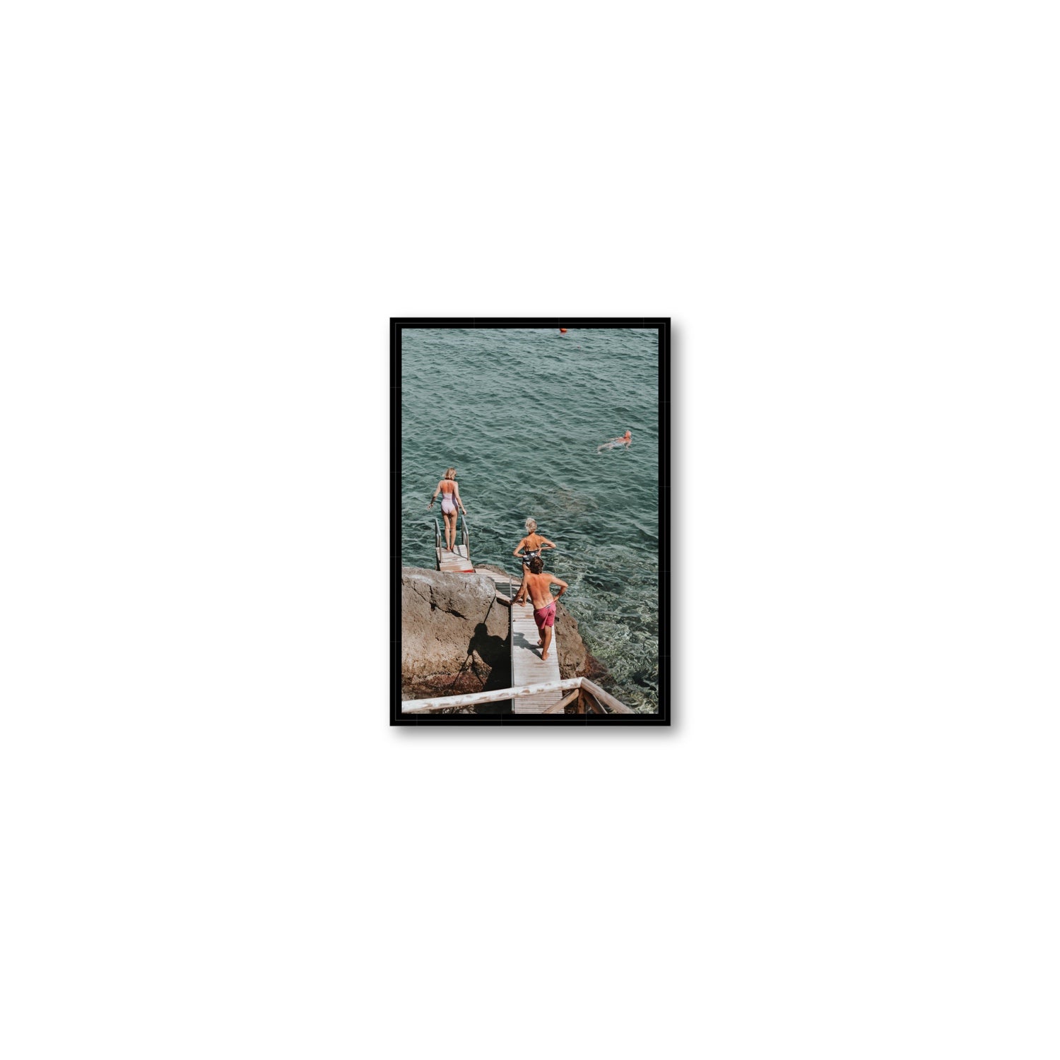 Freewheeling Spirit Tuscany coastal Italian wall art Small fine art canvas in black float frame