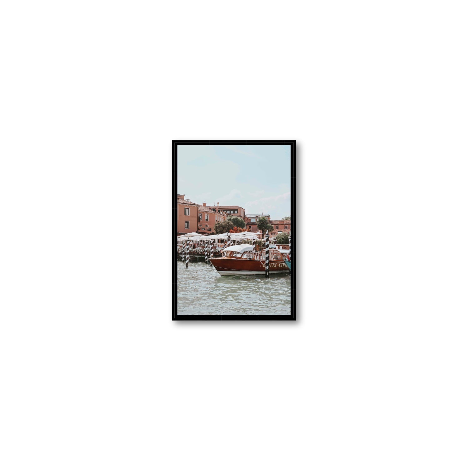 Queen Of The Adriatic Venice Italian wall art Small fine art canvas in black float frame