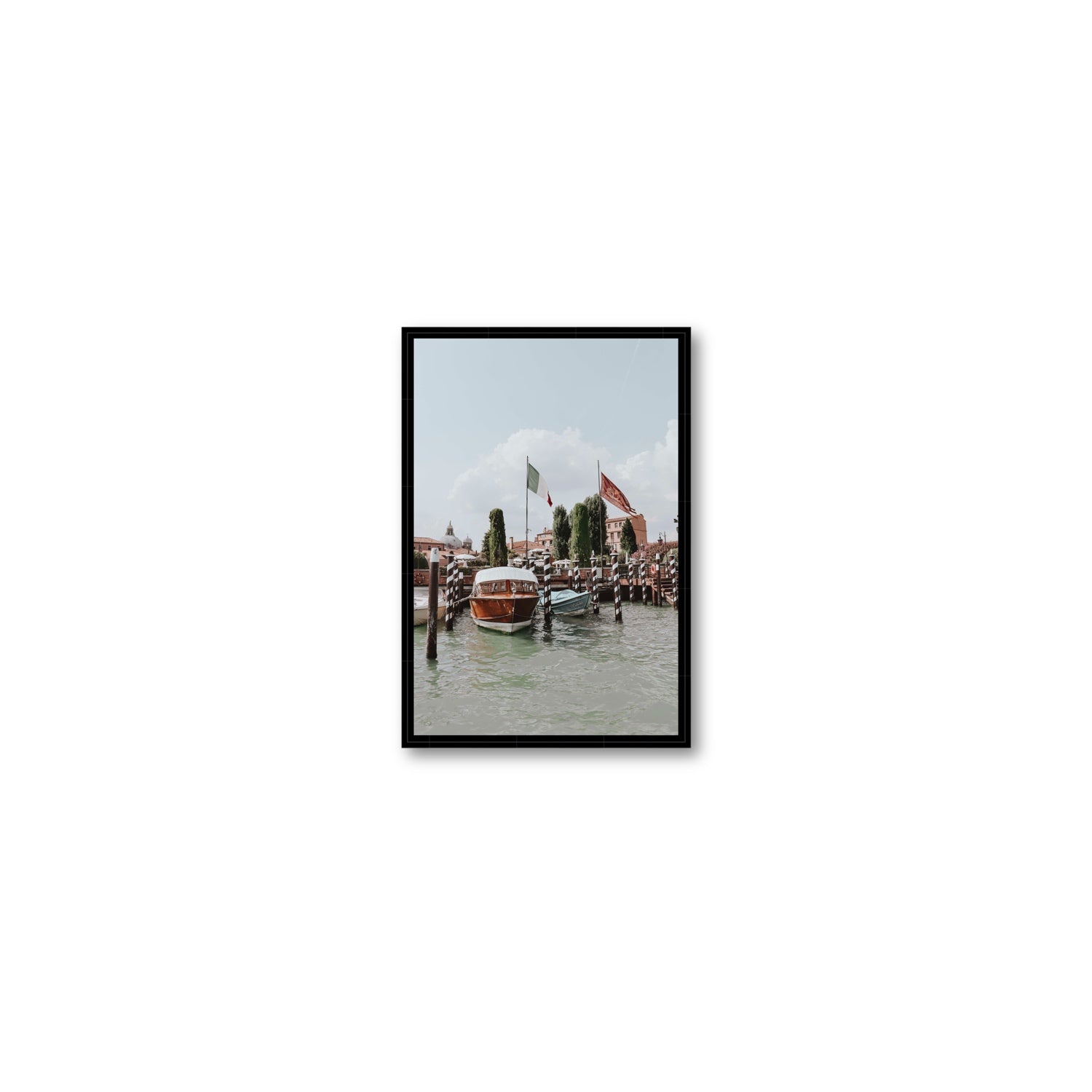Cipriani Venice wall art Small fine art canvas in black float frame