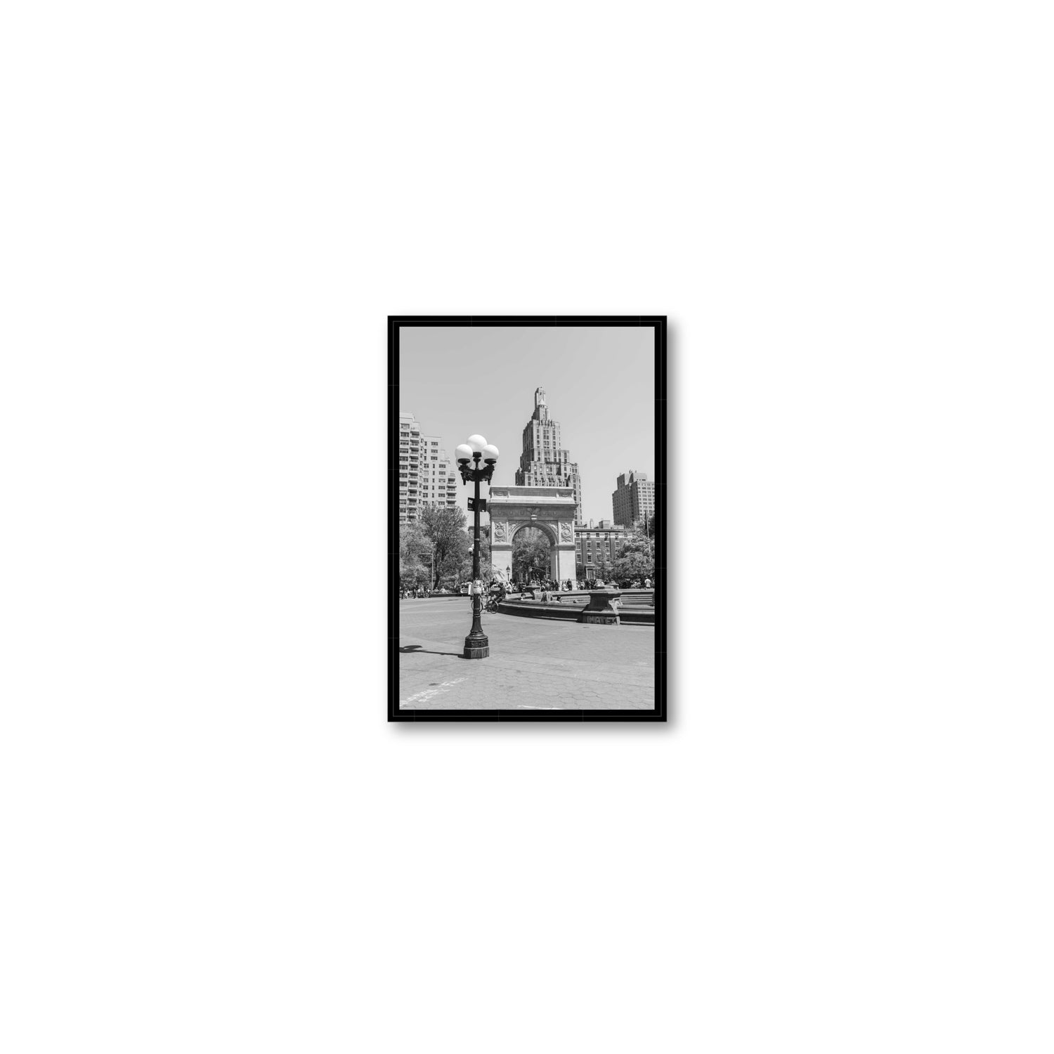 Pole Position New York NYC Black & White wall art Small fine art canvas in black float frame