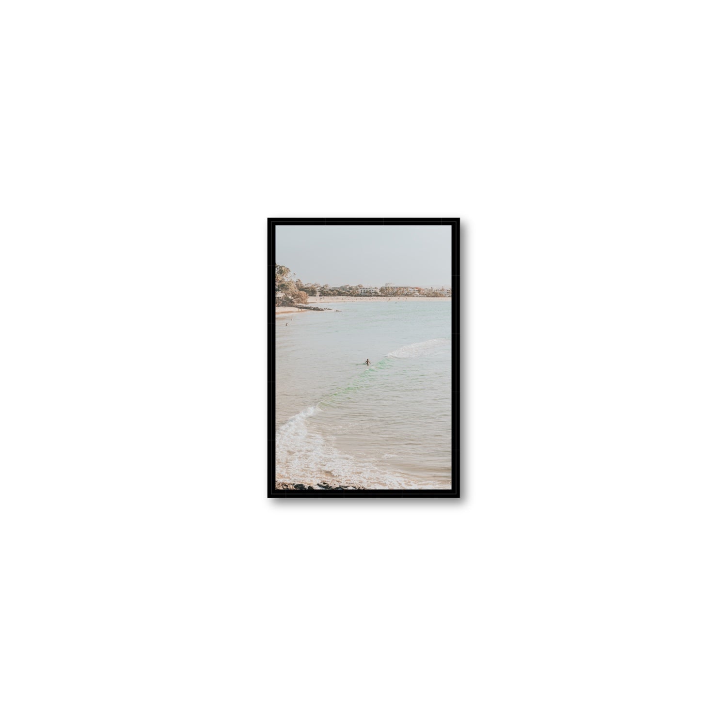 Salt Reverie fine art print, Noosa, Australia, coastal scenes artwork, Small, Black Float Frame, Fine Art Canvas