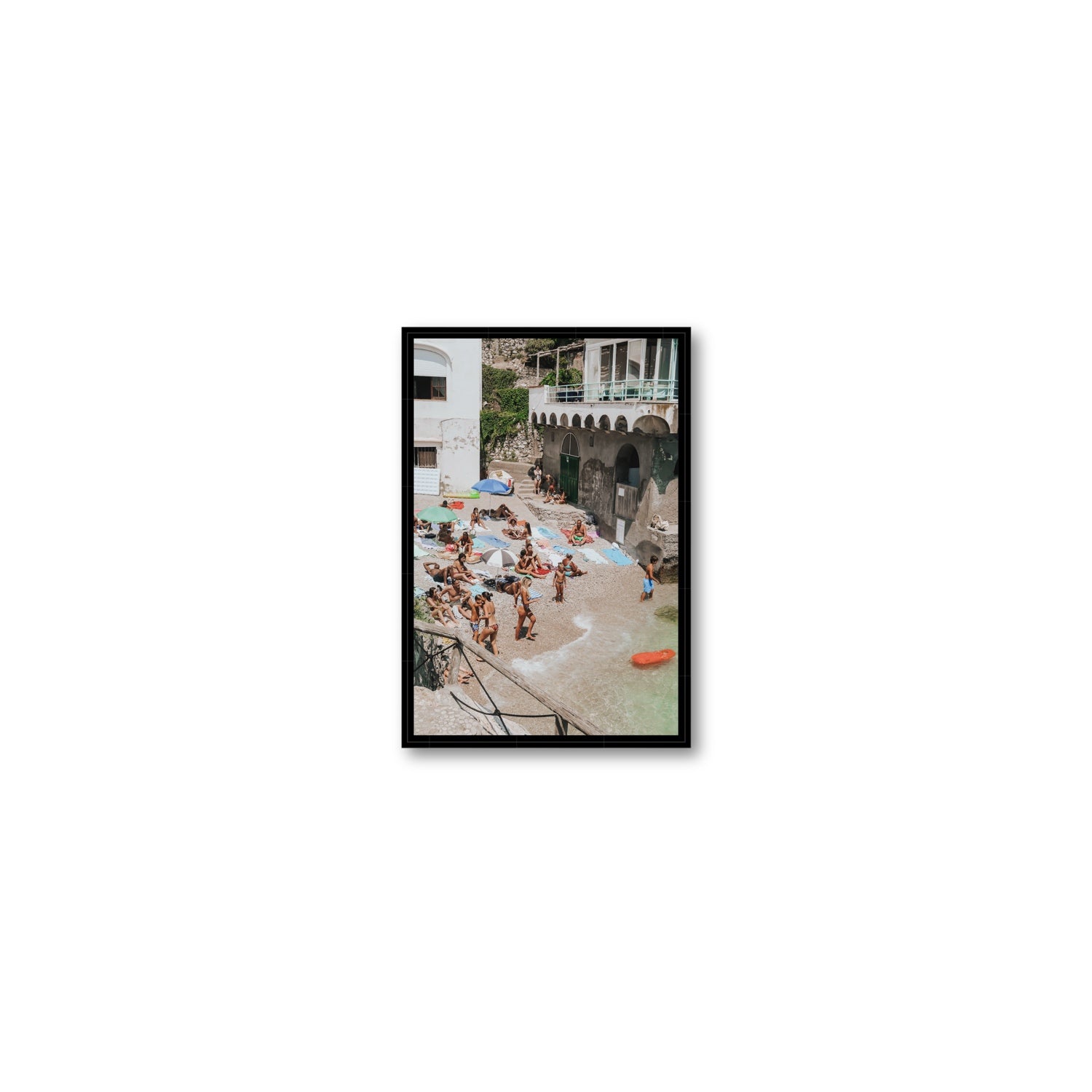 The Sunbathers Oasis fine art print, Capri, Italy, Small, Black Float Frame, Fine Art Canvas