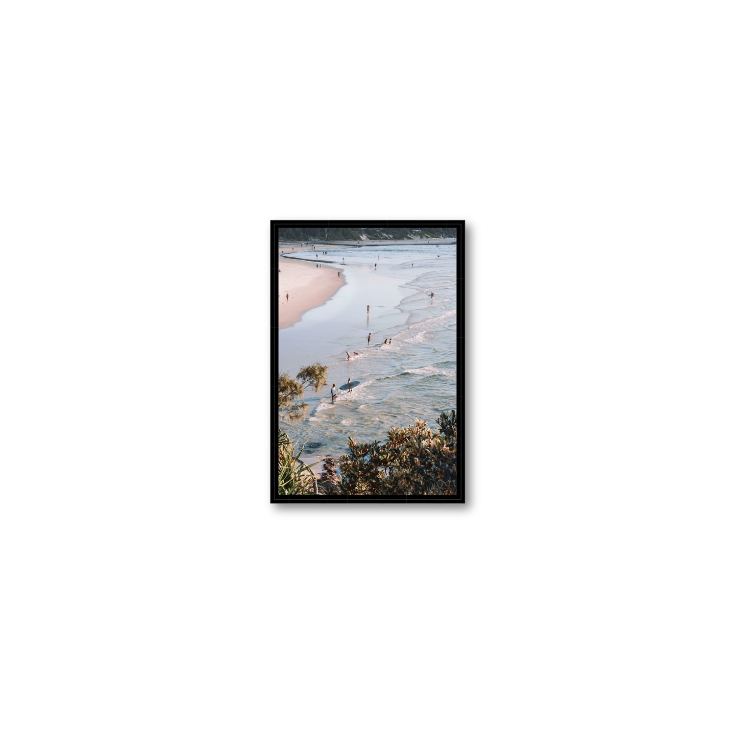 Healing Waters fine art print, Byron Bay, Australia, Small, Black Float Frame, Fine Art Canvas