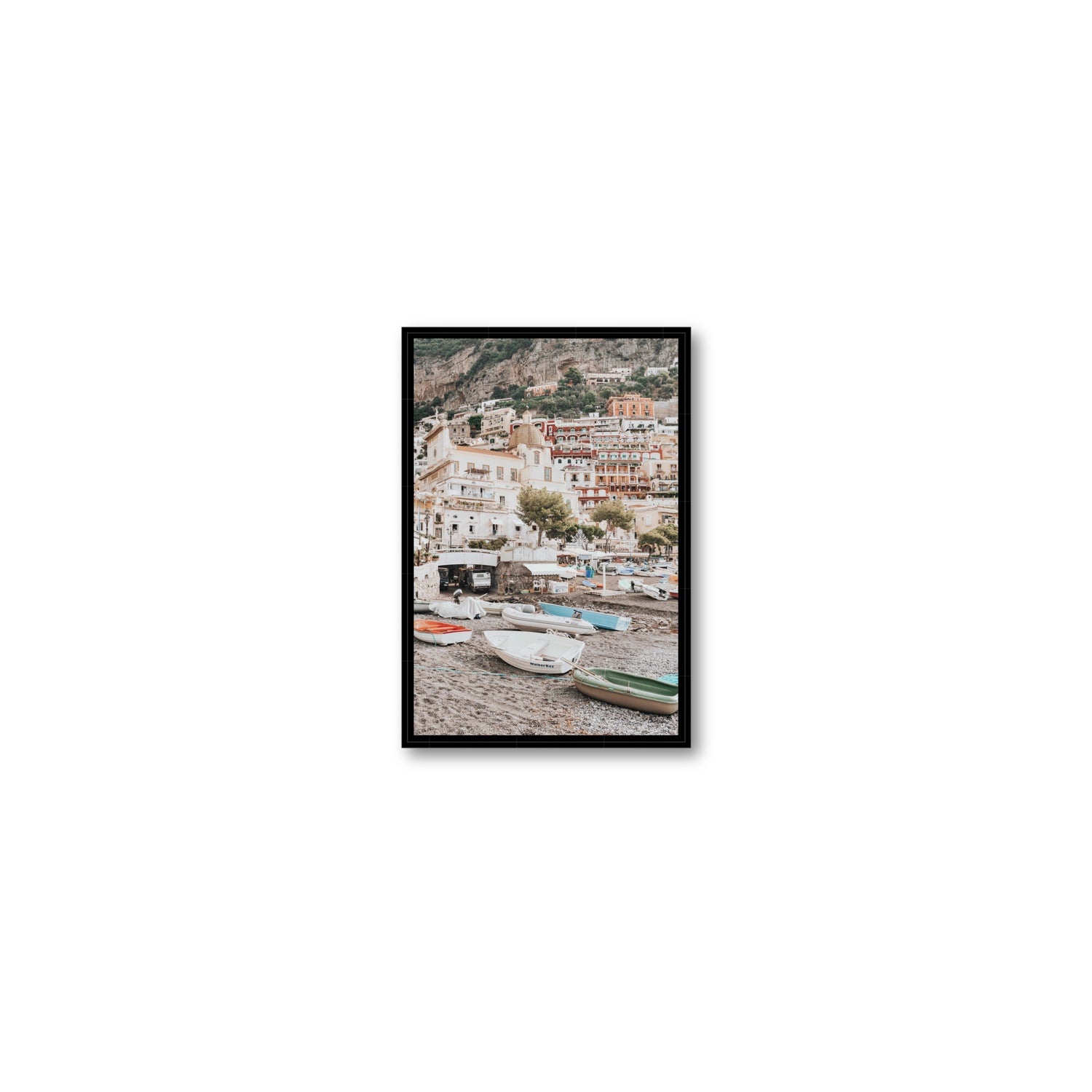 A Memory To Treasure fine art print, Positano, Italy, Small, Black Float Frame, Fine Art Canvas