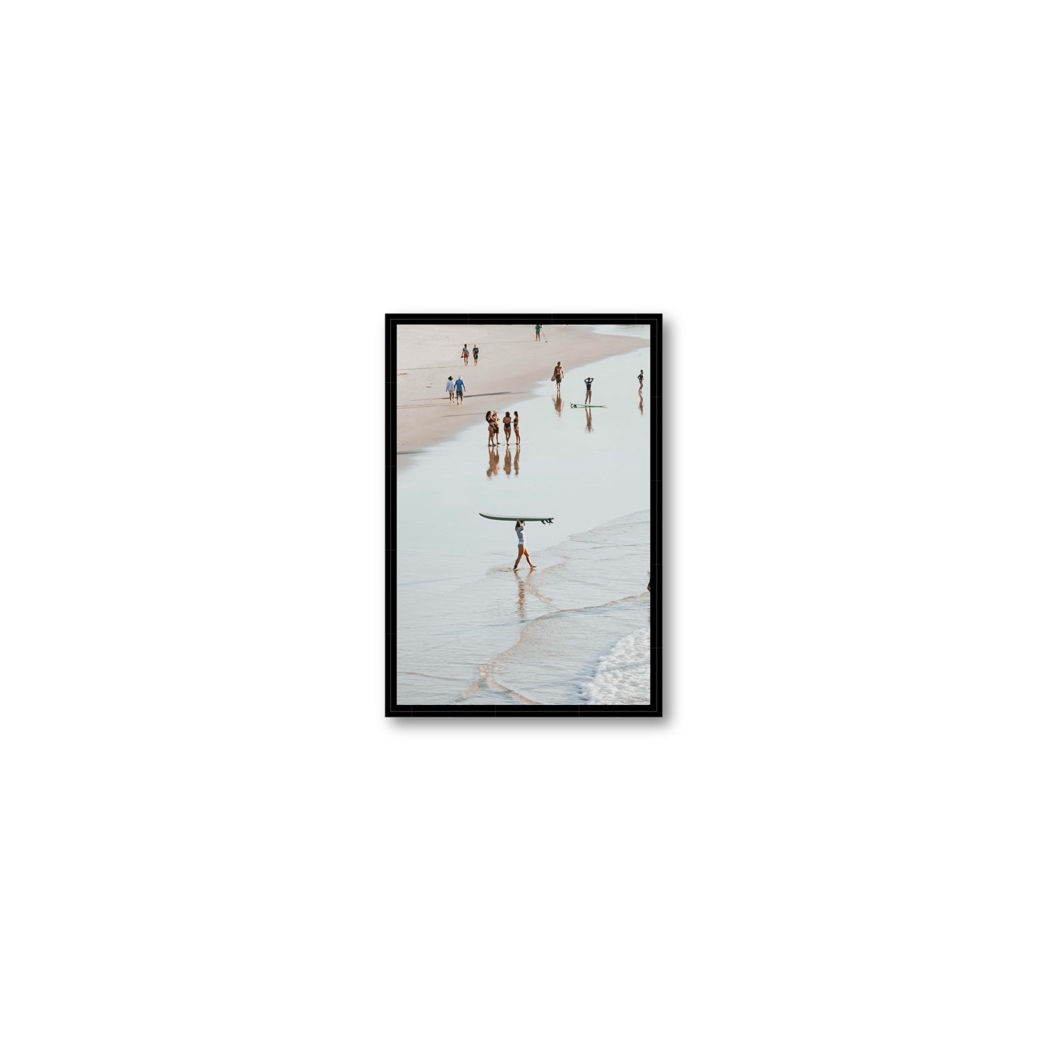 Bailey Byron Bay beach coastal decor wall art Small fine art canvas in black float frame
