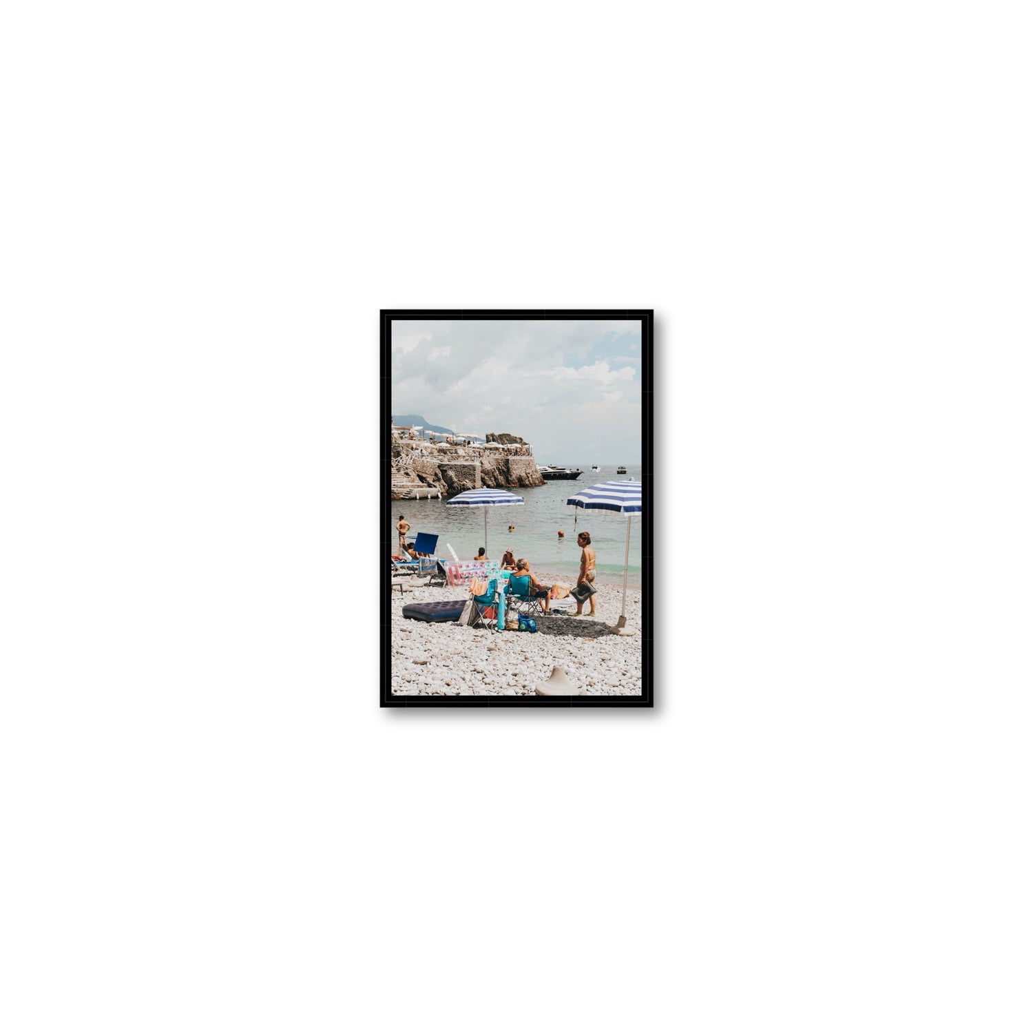 Couple Goals Nerano Amalfi Coast coastal wall art Small fine art canvas in black float frame