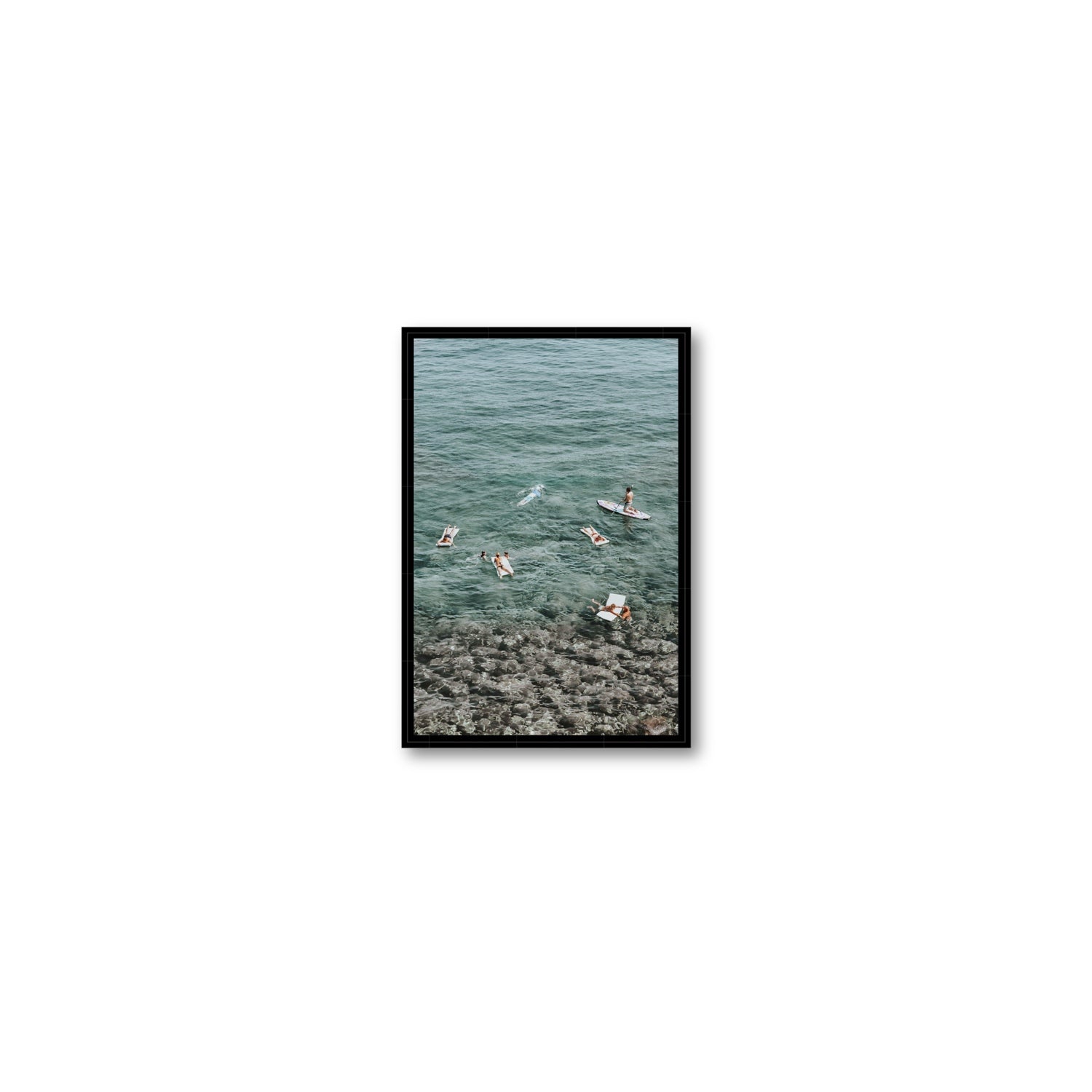 The Big Chill Tuscany coastal Italian wall art Small fine art canvas in black float frame