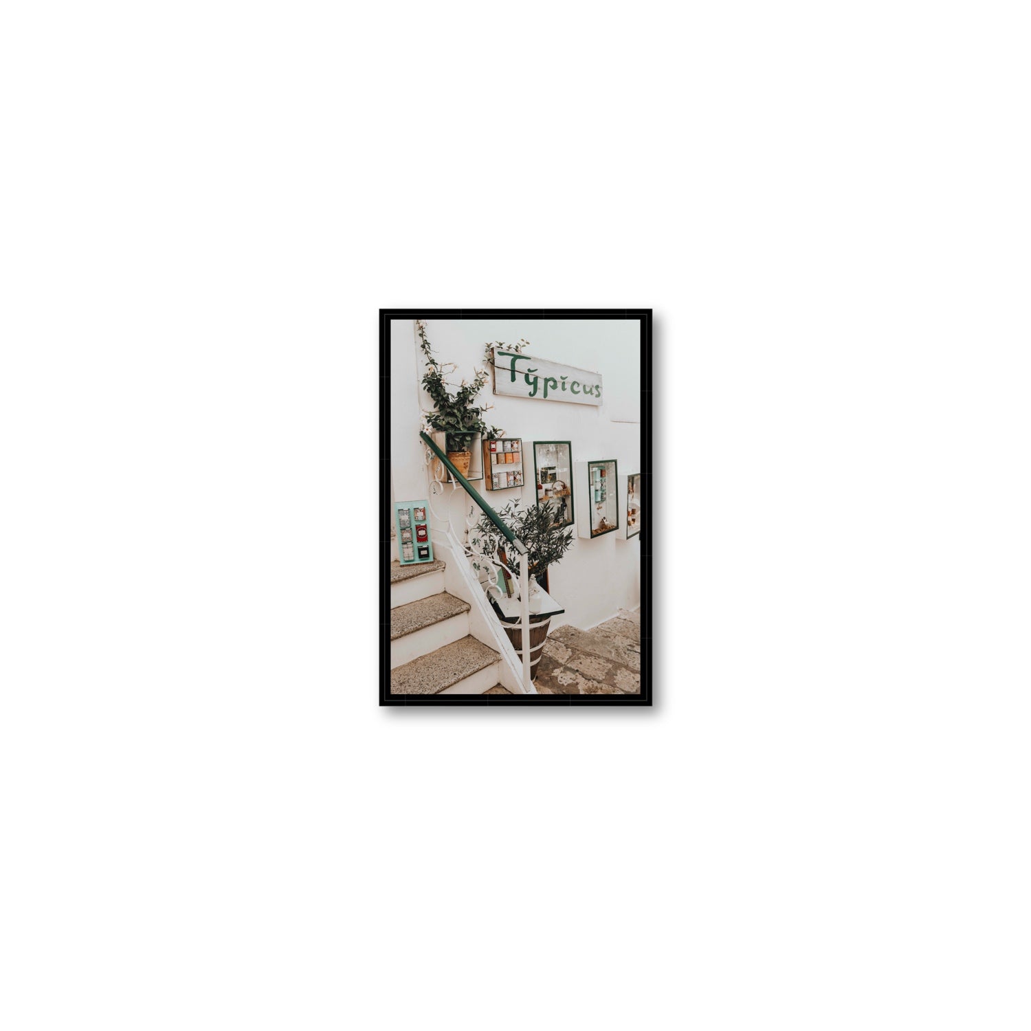 Il Negozio Puglia Ostuni wall art Small fine art canvas in black float frame
