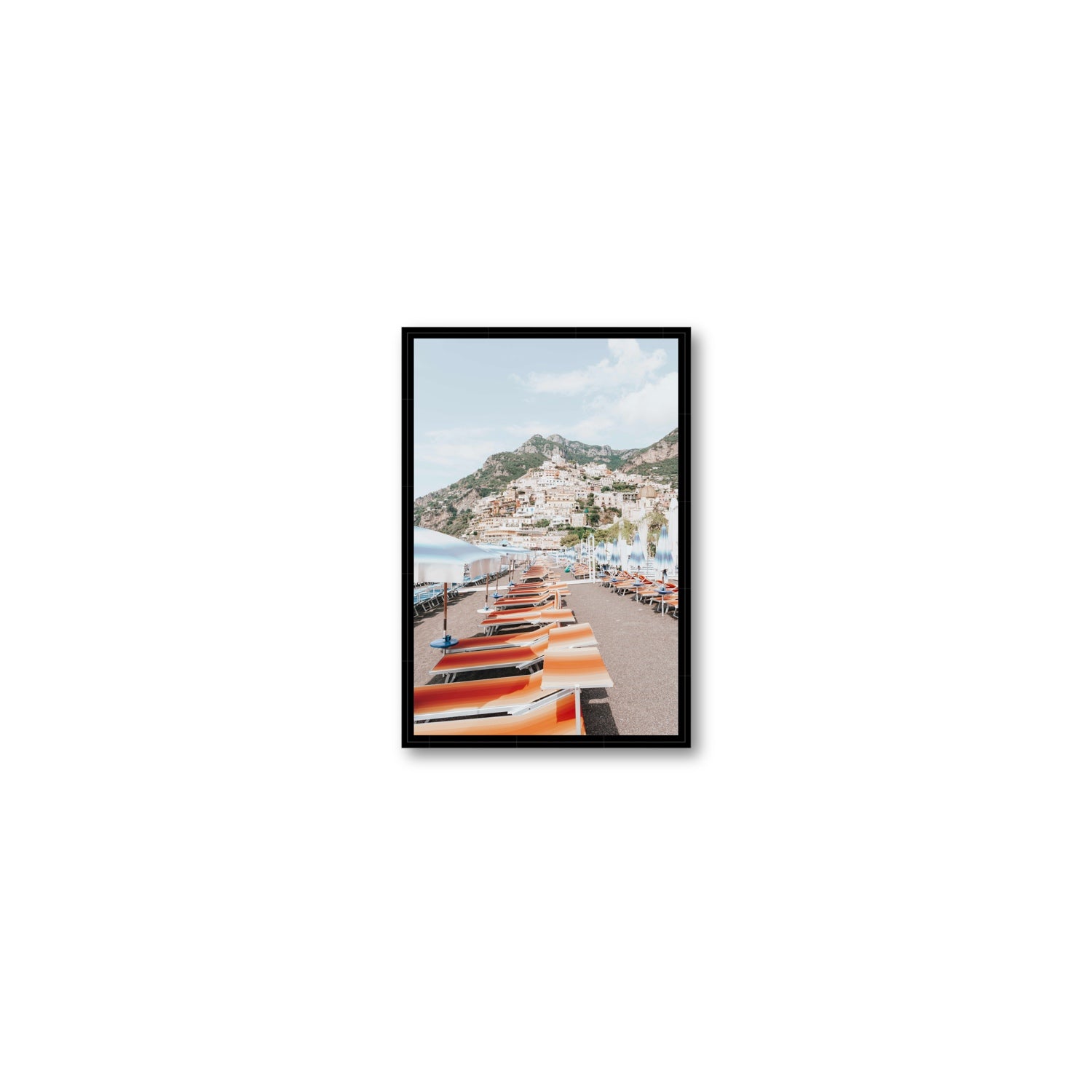A Symphony of Colours fine art print, Positano, Italy, Small, Black Float Frame, Fine Art Canvas