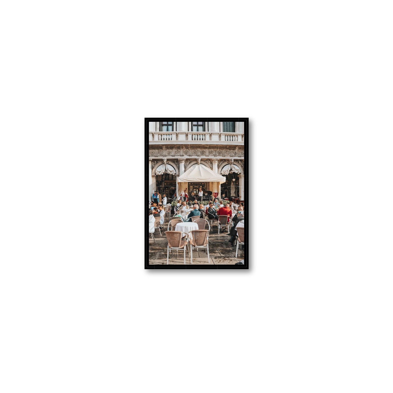 Piazza San Marco Venice Italian wall art Small fine art canvas in black float frame