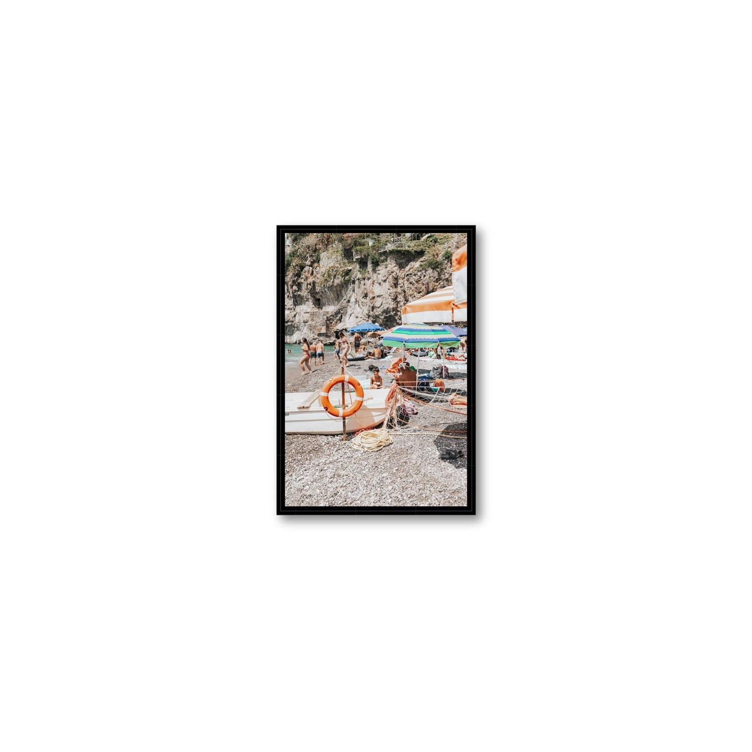 Il Ragazzo fine art print, Positano, Italy, Small, Black Float Frame, Fine Art Canvas