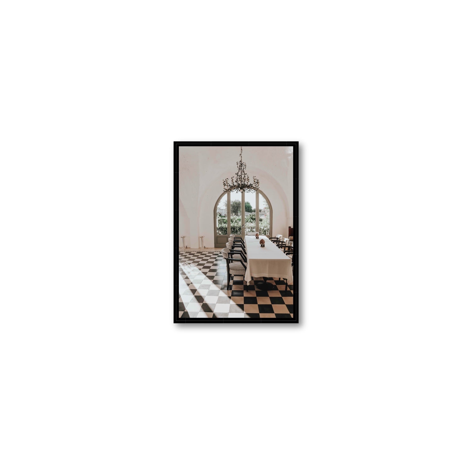 Sunbeam Feast Puglia Wall Italian fine art print Small fine art canvas in black float frame