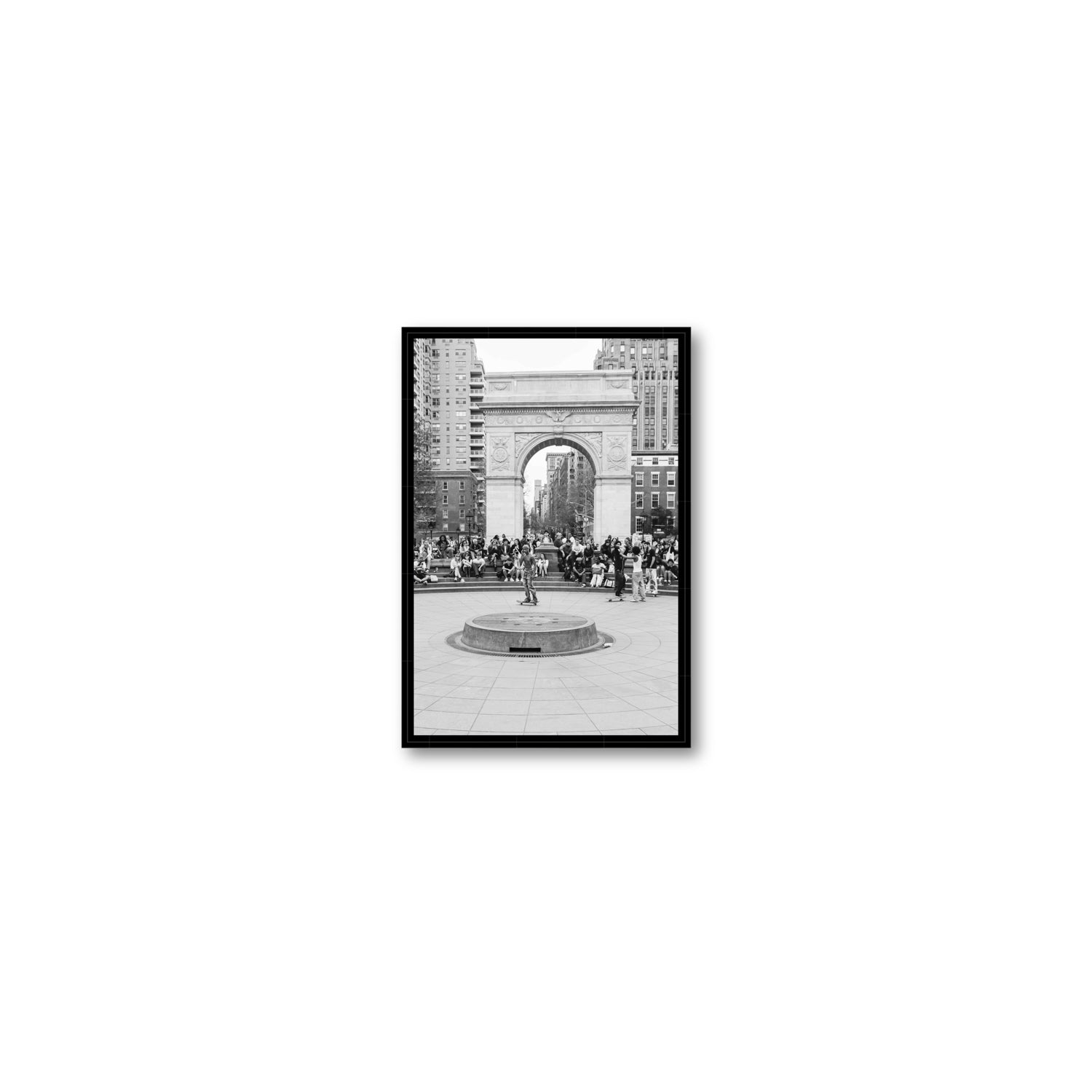 Concrete Conqueror New York NYC Skateboard wall art Small fine art canvas in black float frame