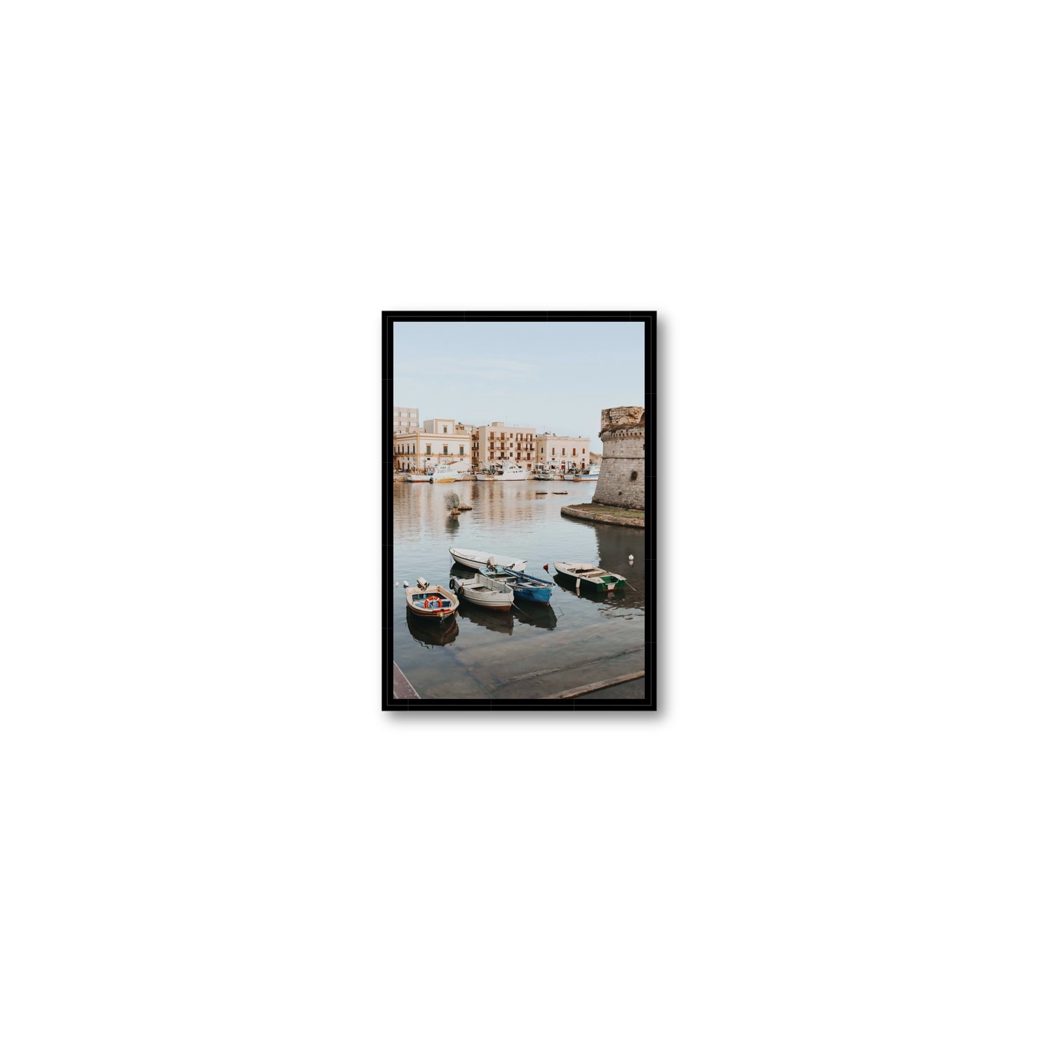 Fishing Legacy fine art print, Puglia, Italy, Small, Black Float Frame, Fine Art Canvas