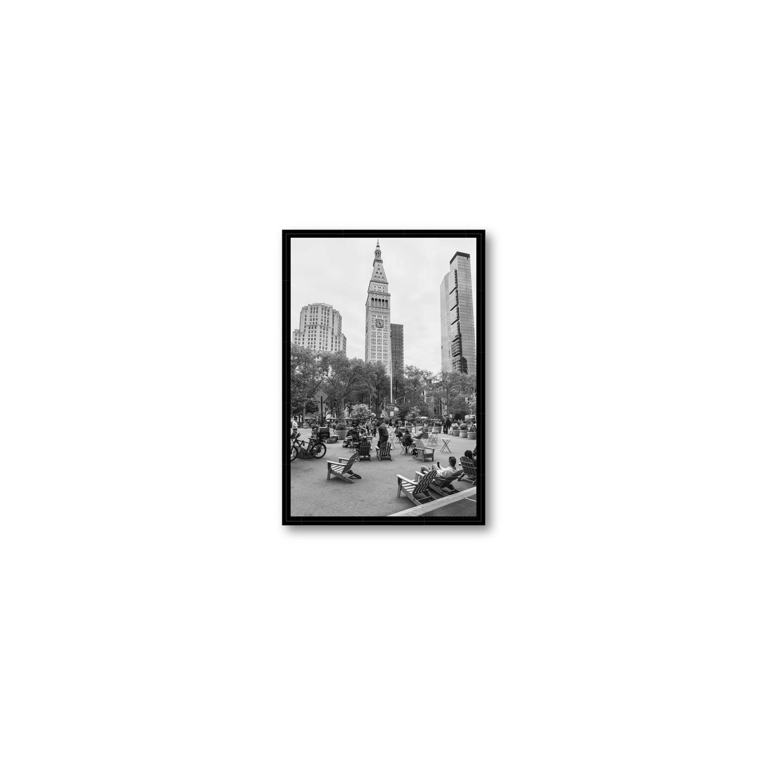 Timeless New York New York NYC Black & White wall art Small fine art canvas in black float frame