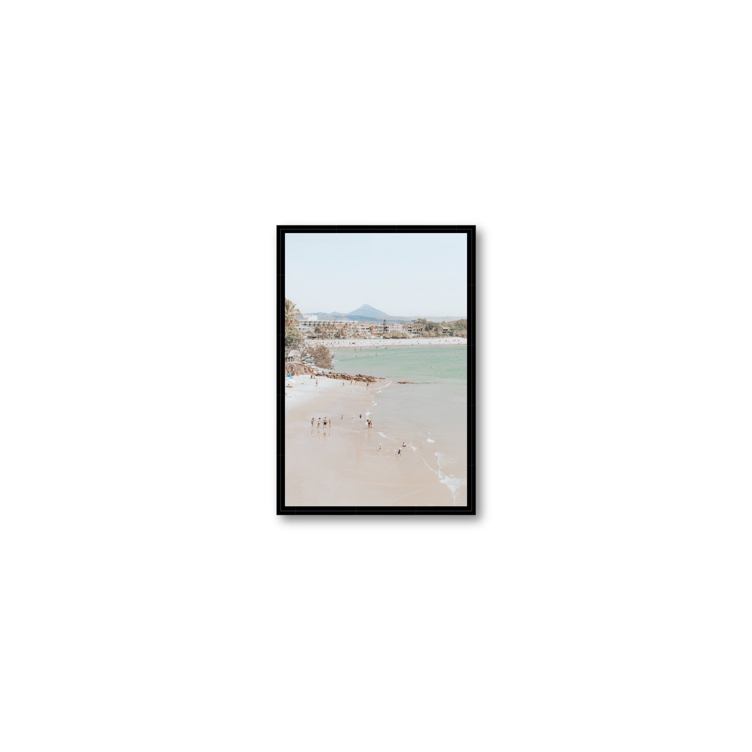 Little Cove Shallows fine art print, Noosa, Australia, coastal scenes artwork, Small, Black Float Frame, Fine Art Canvas