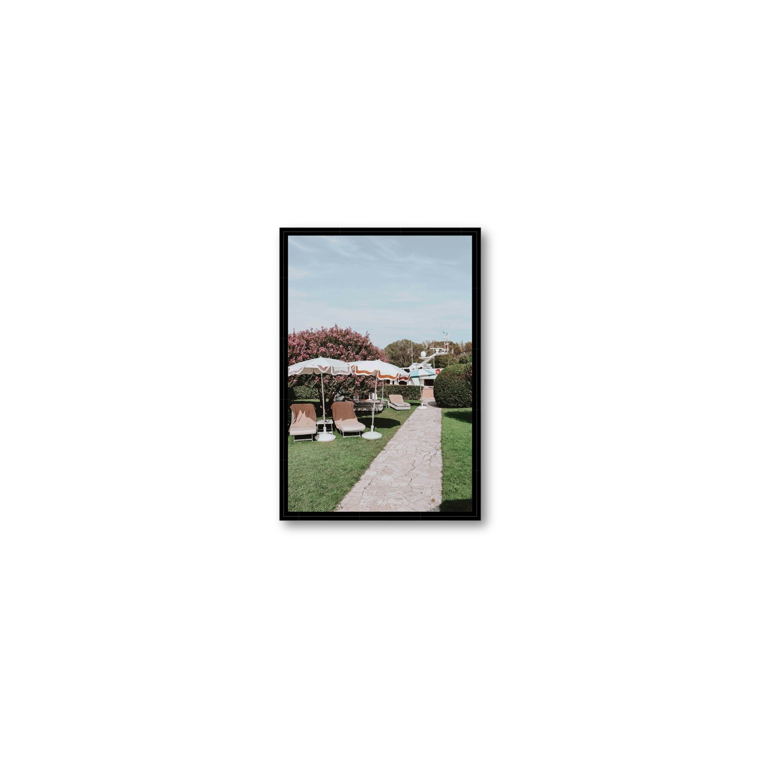 A Bellini Awaits Venice Italian wall art Small fine art canvas in black float frame