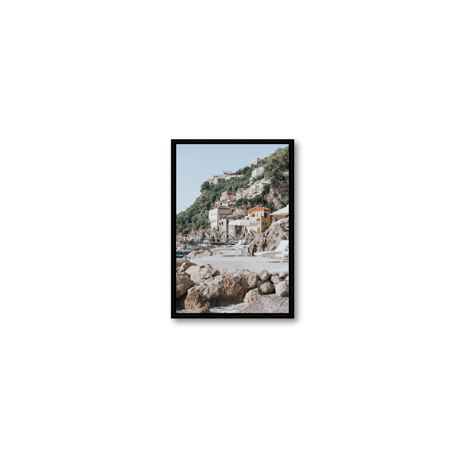 Dolce Coast Amalfi travel photography wall art small fine art canvas in black float frame
