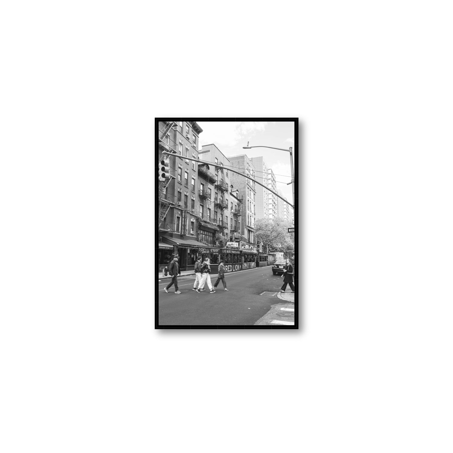 Spectral Streets New York NYC Black & White wall art Medium fine art canvas in black float frame