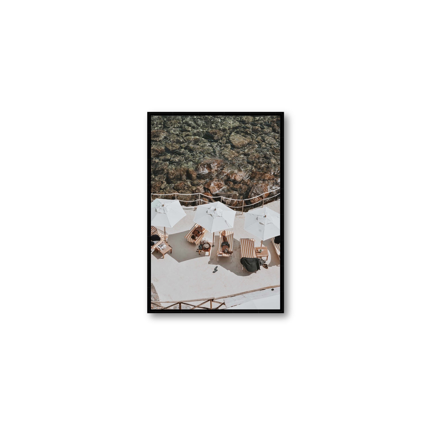 When Harry Met Sally Tuscany coastal wall art Medium fine art canvas in black float frame