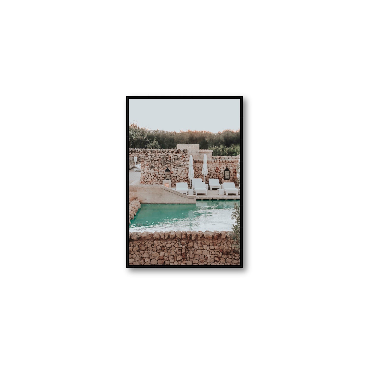 Stone Refuge fine art print, Puglia, Italy, Medium, Black Float Frame, Fine Art Canvas