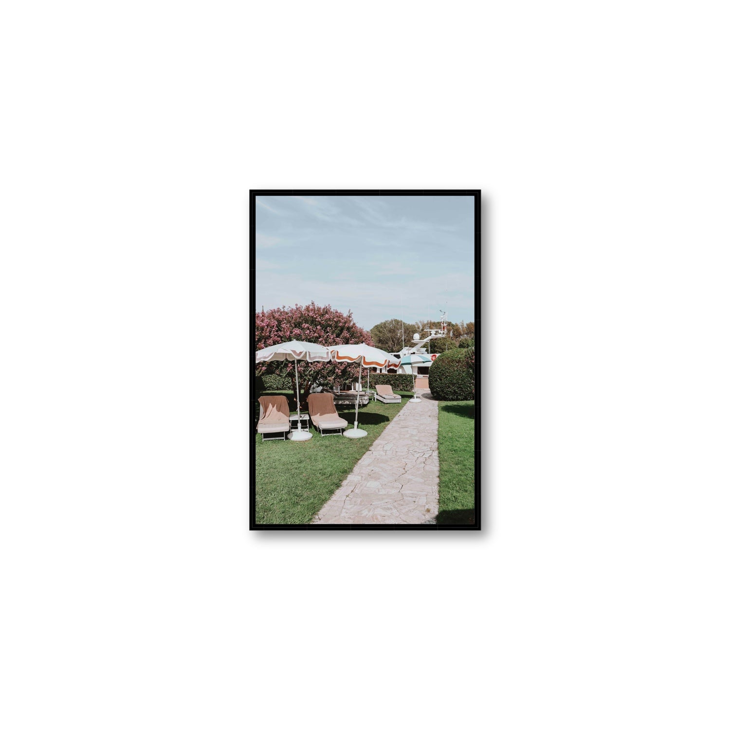A Bellini Awaits Venice Italian wall art Medium fine art canvas in black float frame