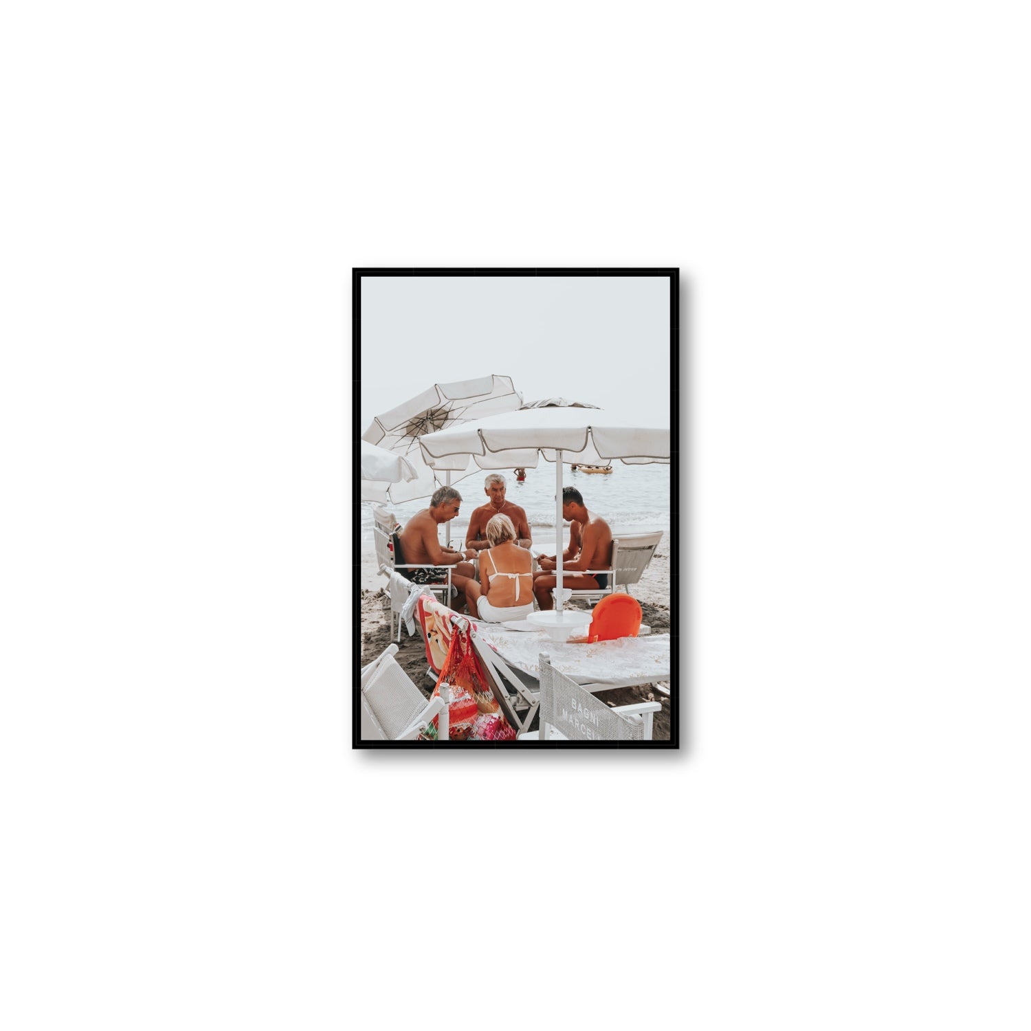 Luck Of The Draw fine art print, Alassio, Italy, Medium, Black Float Frame, Fine Art Canvas