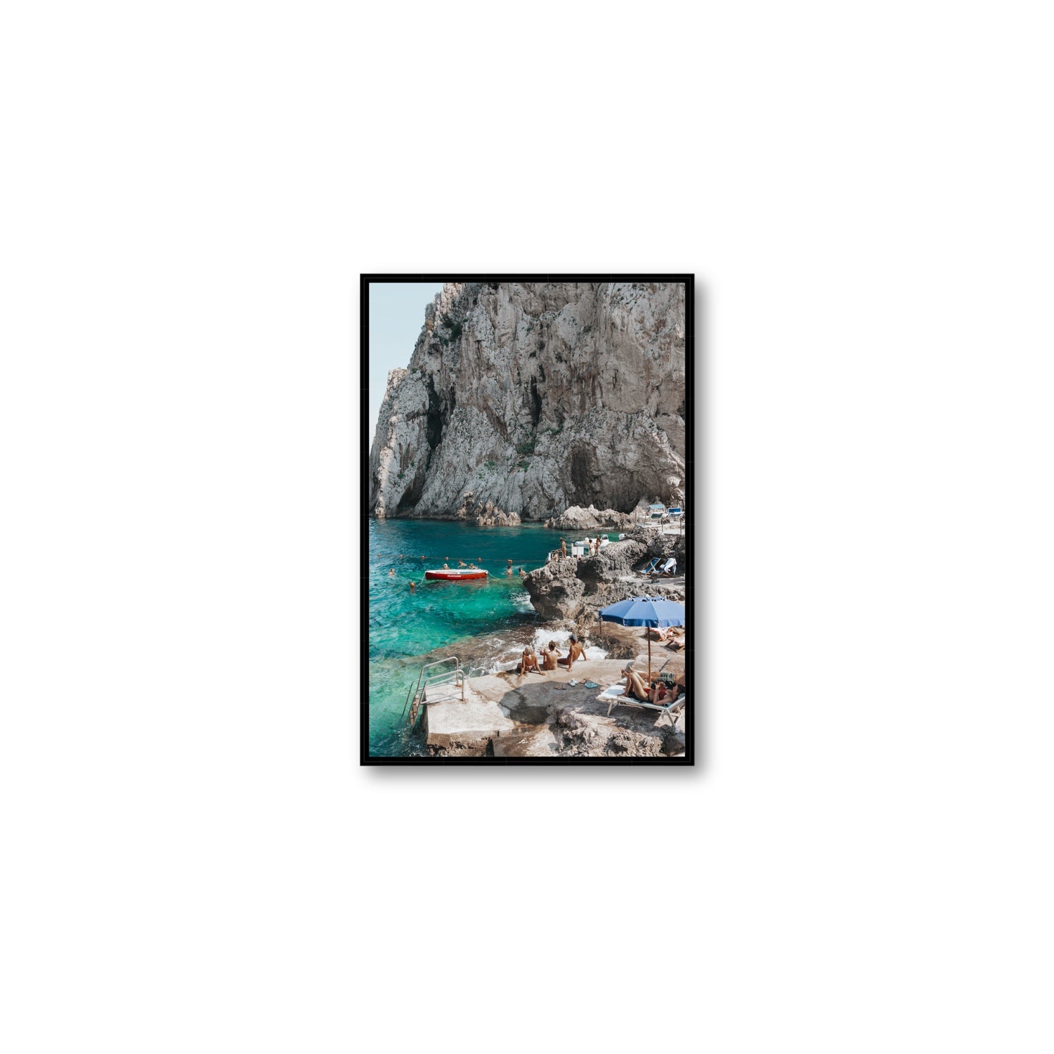 Tranquility fine art print, Capri, Italy, Medium, Black Float Frame, Fine Art Canvas