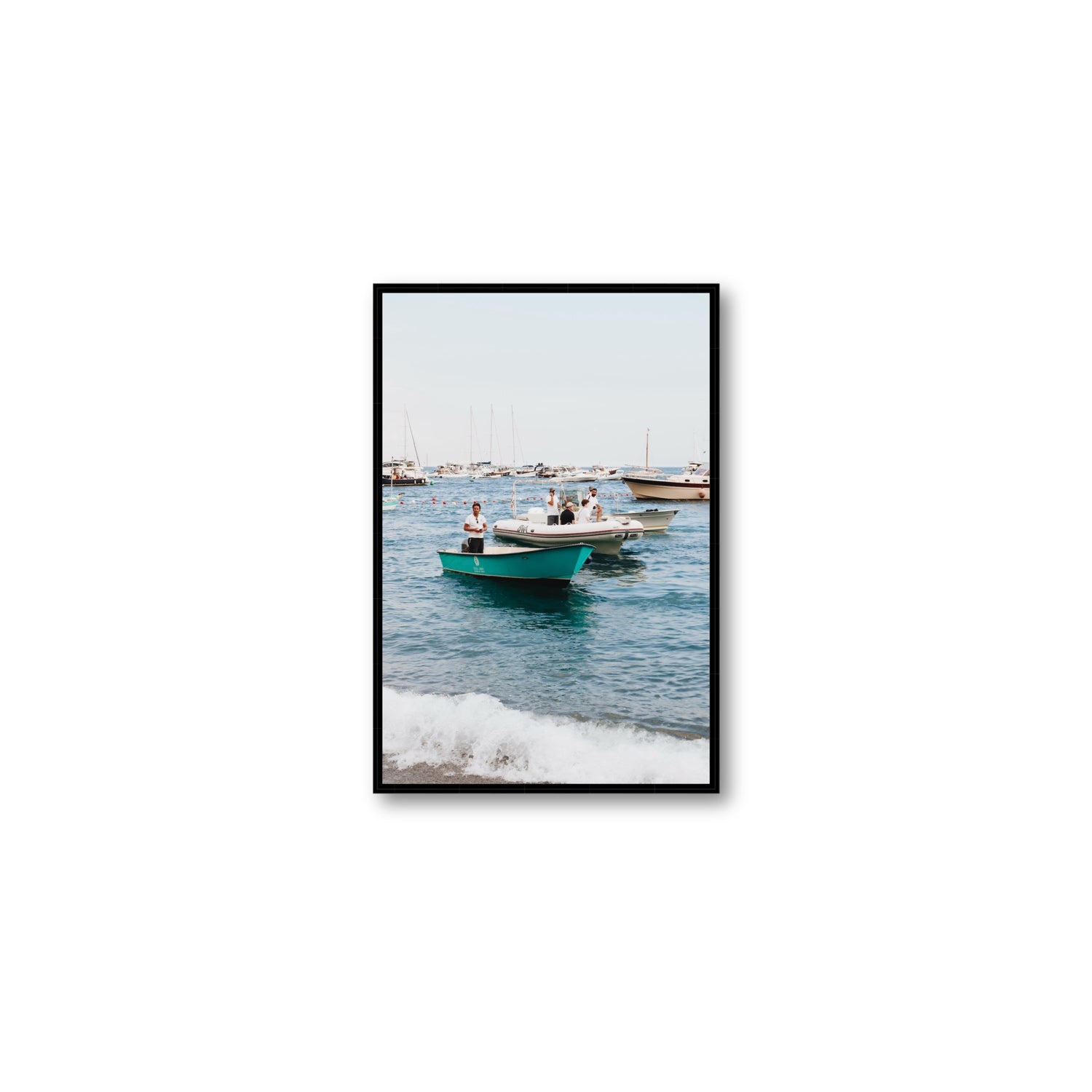 Twilight Tenders Positano wall art Medium fine art canvas in black float frame