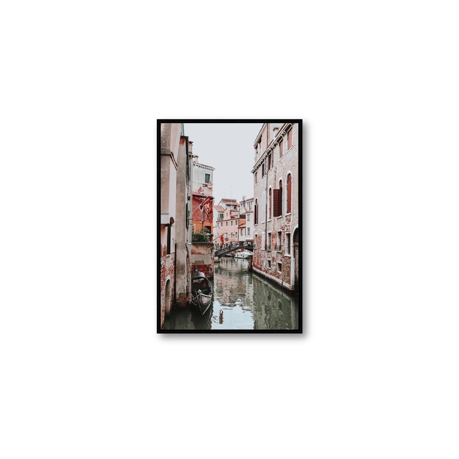 Laguna Veneta Venice Italian wall art Medium fine art canvas in black float frame
