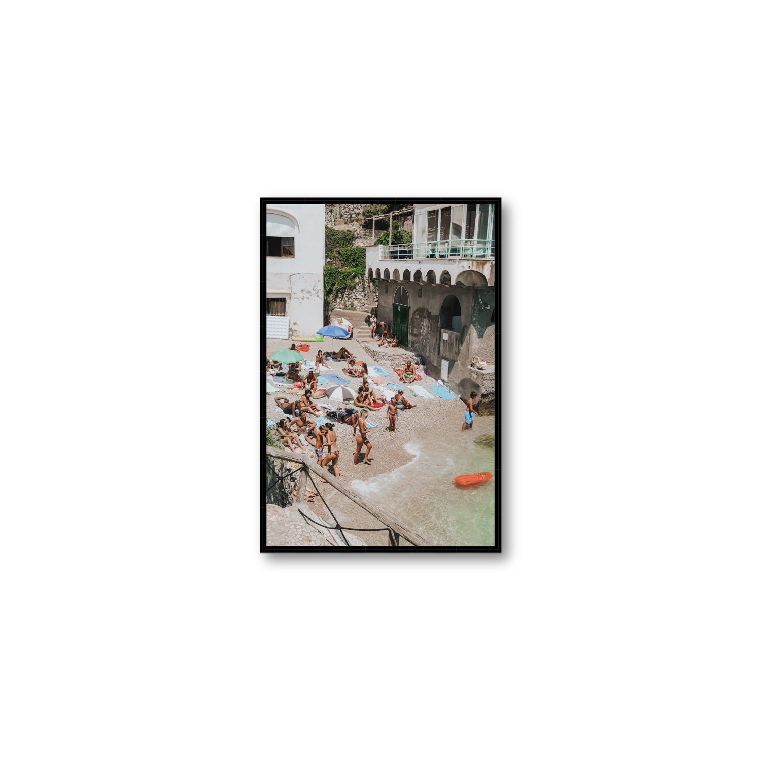 The Sunbathers Oasis fine art print, Capri, Italy, Medium, Black Float Frame, Fine Art Canvas