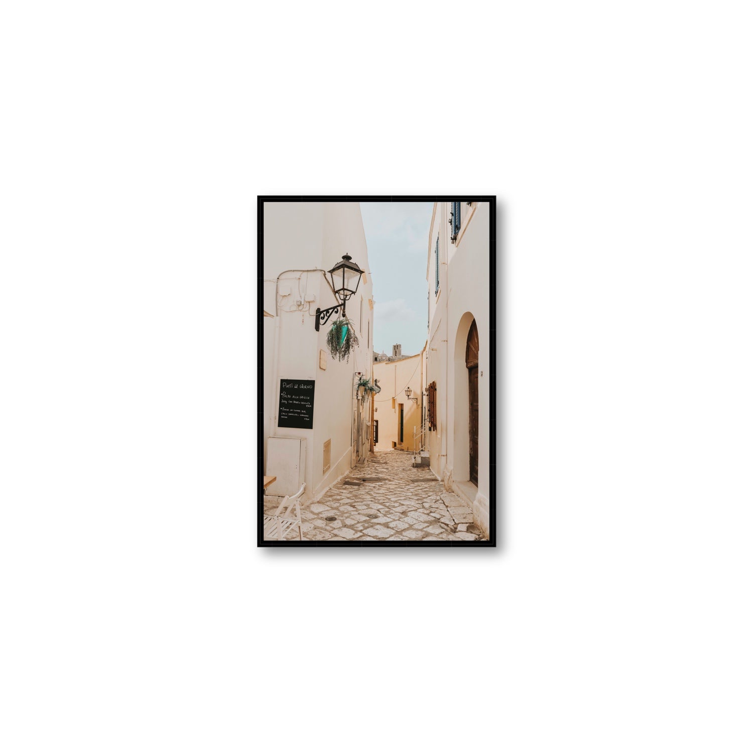 Twilight Passage Puglia Italian wall art Medium fine art canvas in black float frame