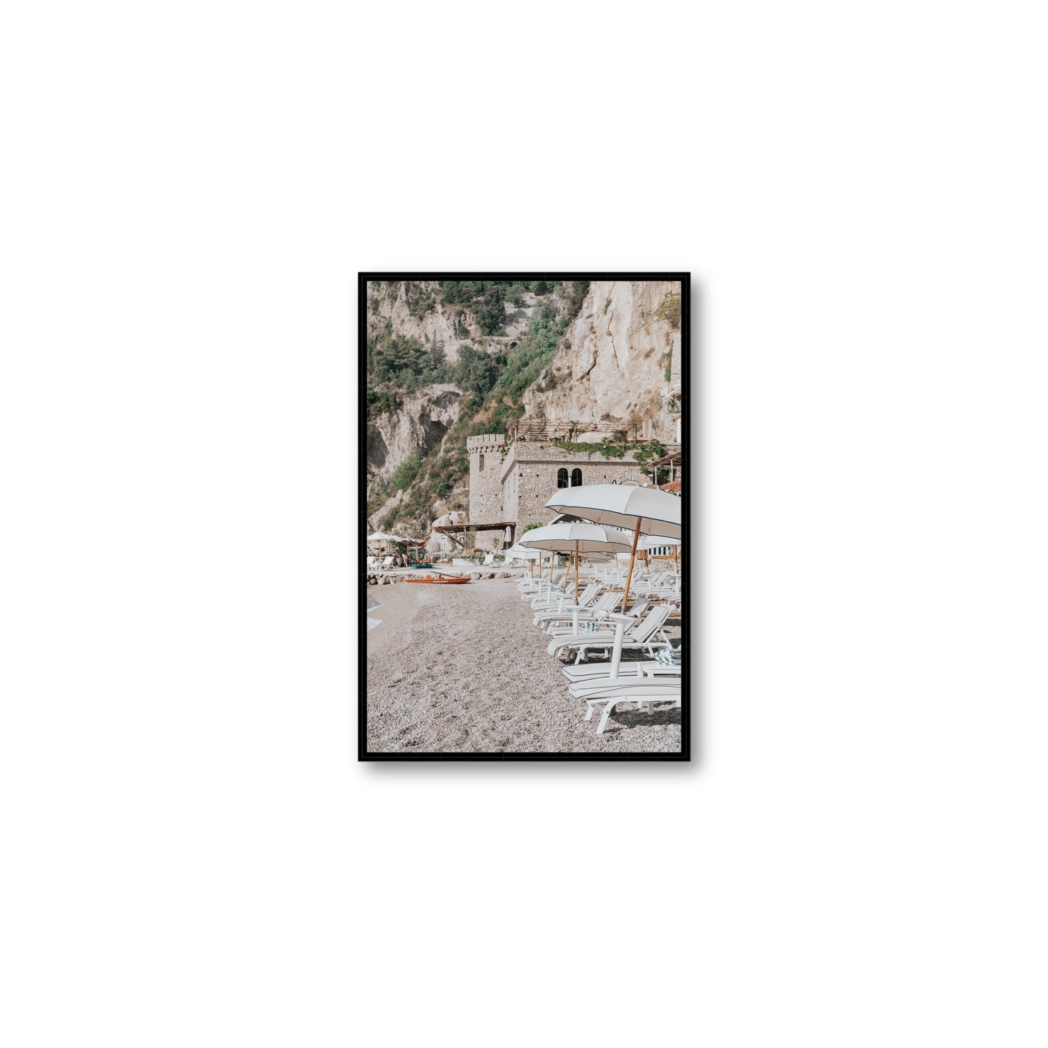 La Villeggiatura fine art print, Amalfi, Italy, luxury escapes artwork, Medium, Black Float Frame, Fine Art Canvas