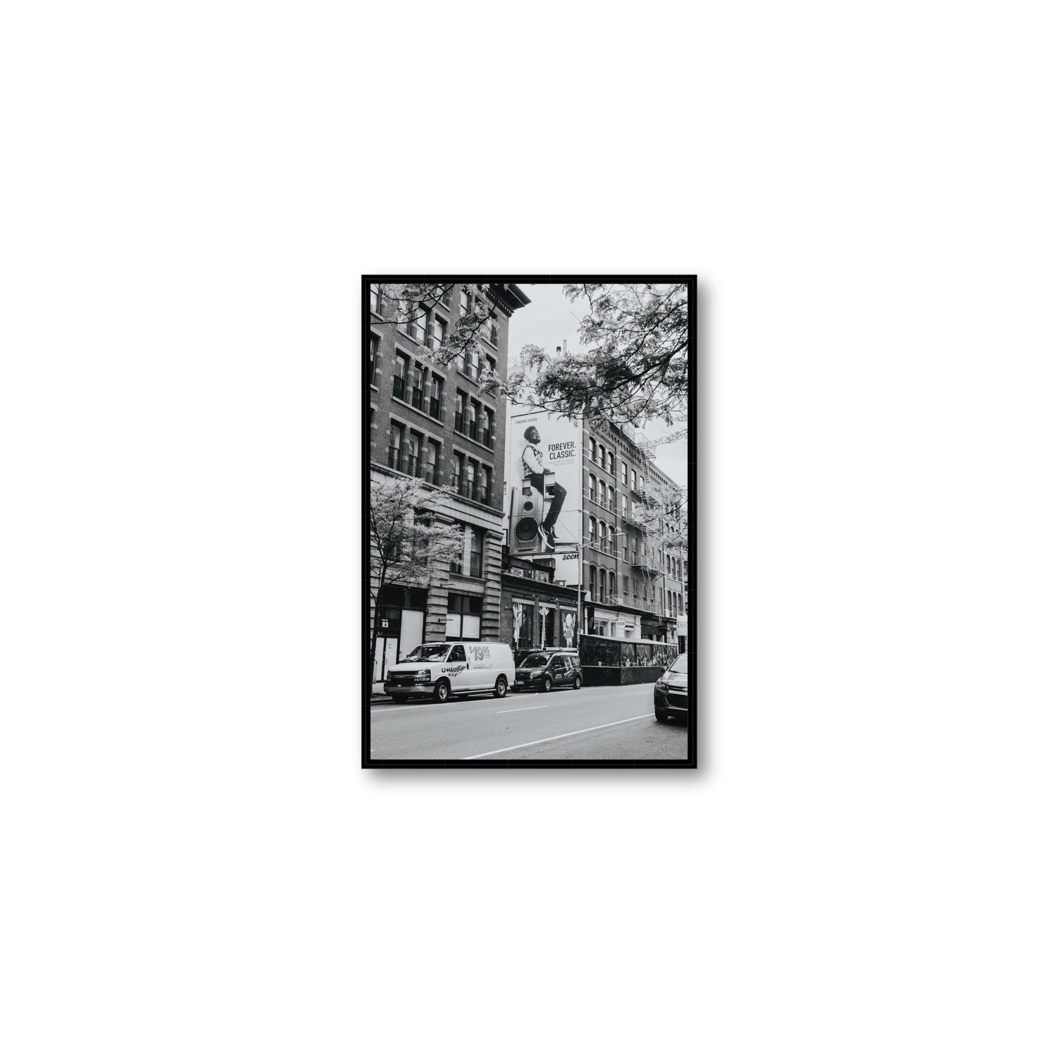 Forever Classic New York NYC Black & White wall art Medium fine art canvas in black float frame