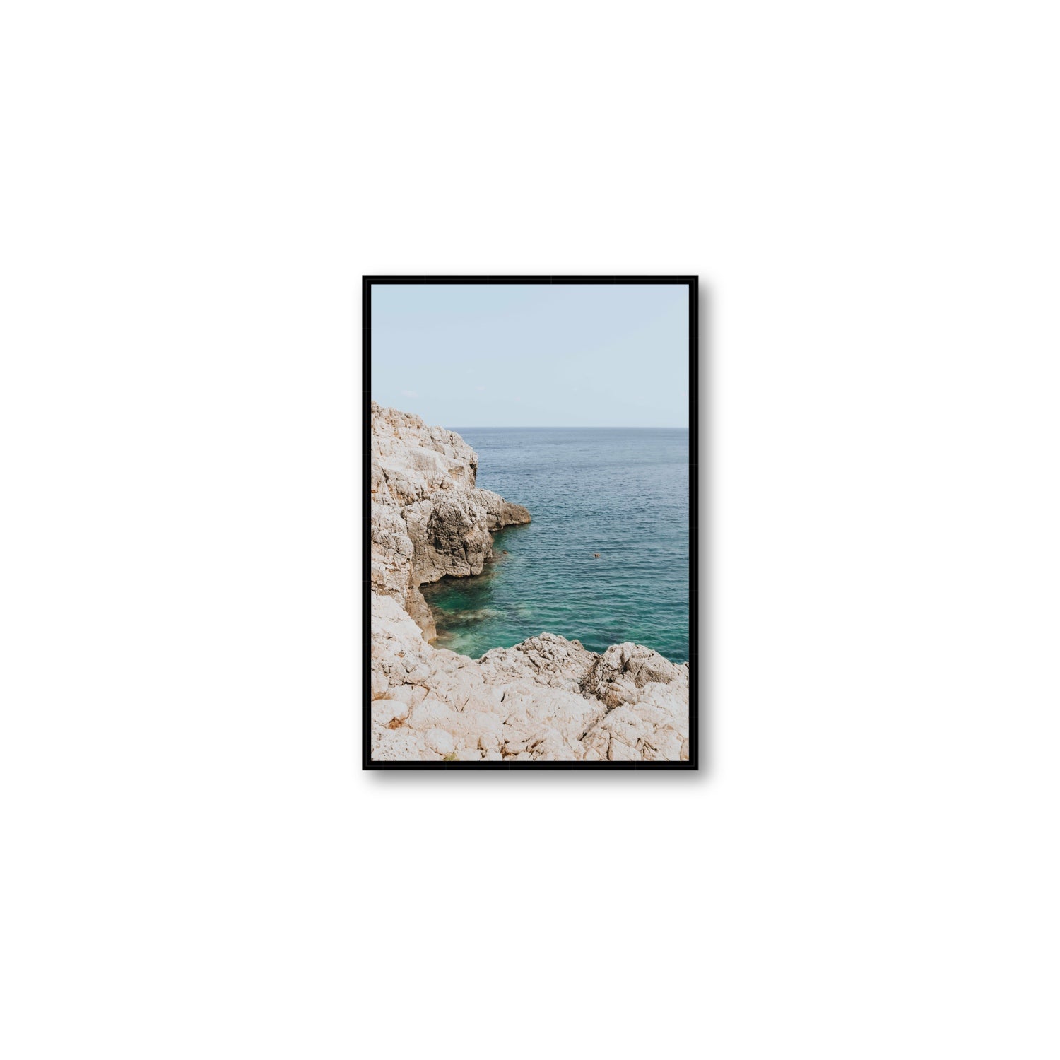 Healing Immersion Puglia Wall Mediterranean fine art print Medium fine art canvas in black float frame