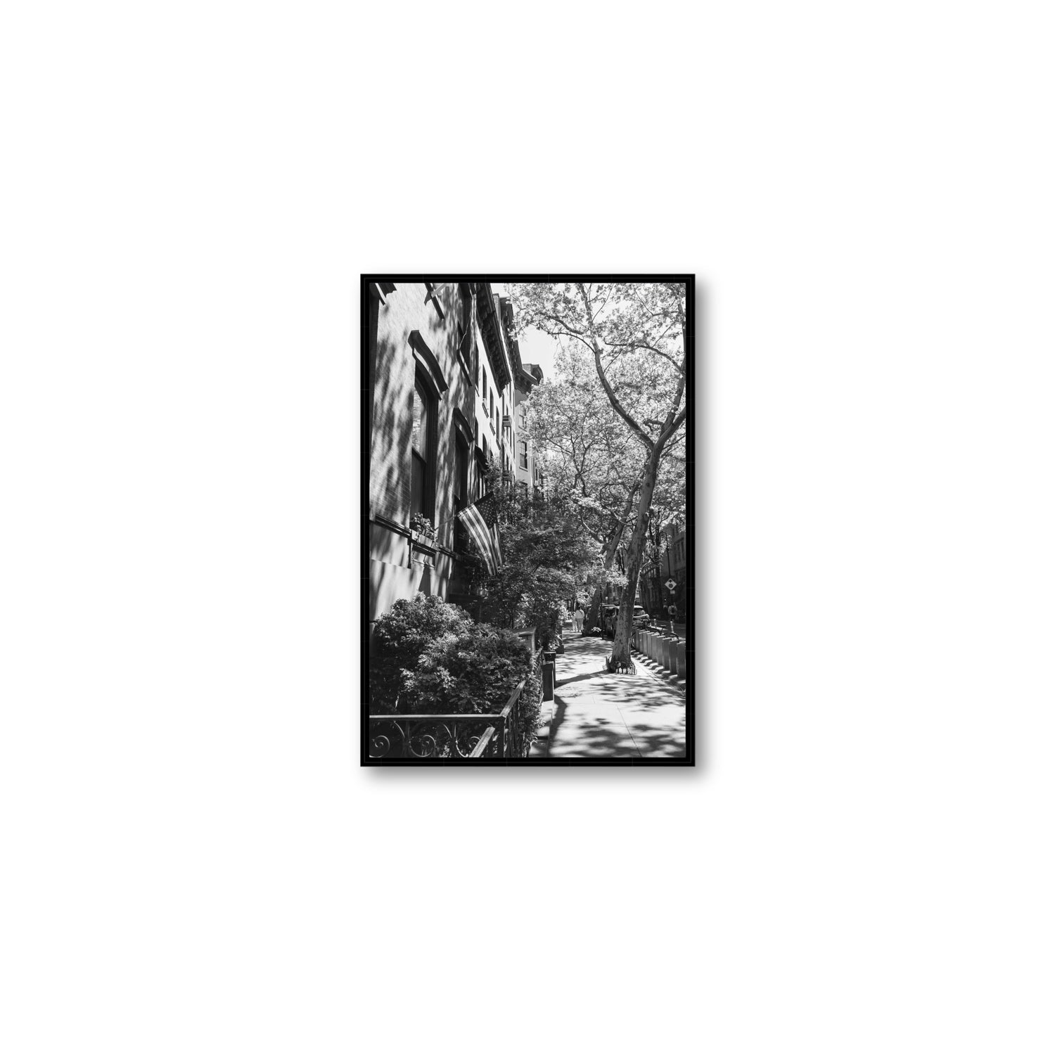 Urban Patriotism New York NYC Black & White wall art Medium fine art canvas in black float frame