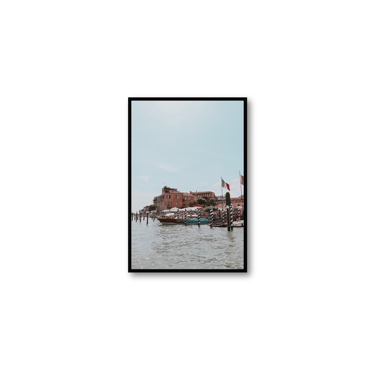 Giudecca Island Venice wall art Medium fine art canvas in black float frame