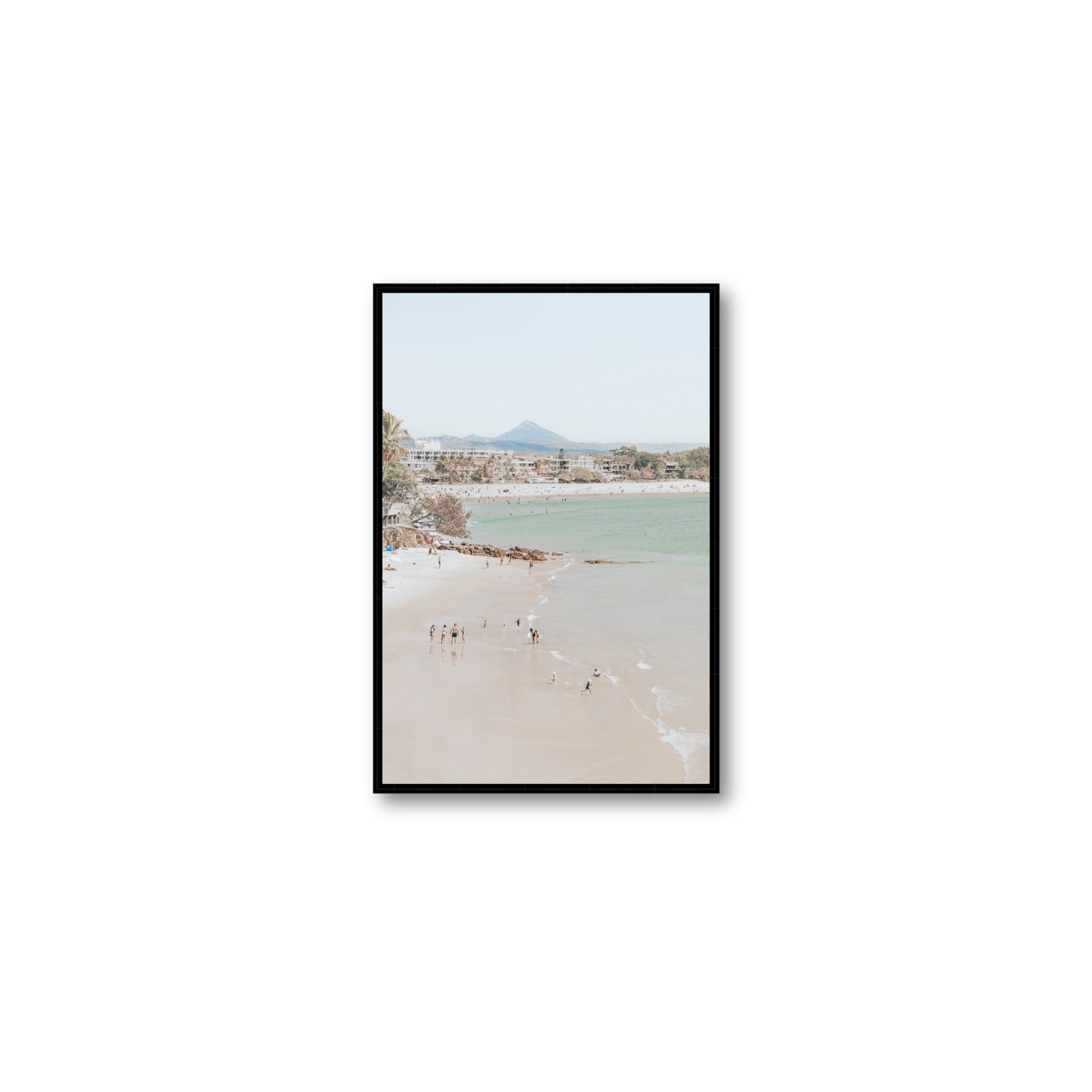 Little Cove Shallows fine art print, Noosa, Australia, coastal scenes artwork, Medium, Black Float Frame, Fine Art Canvas