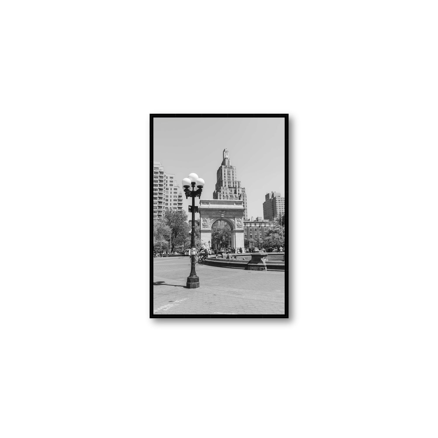 Pole Position New York NYC Black & White wall art Medium fine art canvas in black float frame