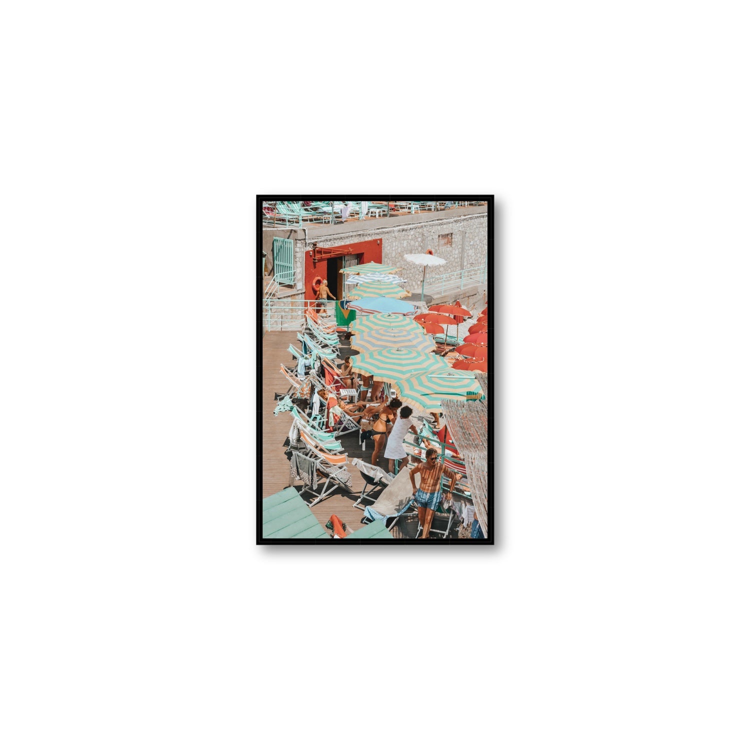 Colourful Canopy fine art print, Capri, Italy, Medium, Black Float Frame, Fine Art Canvas