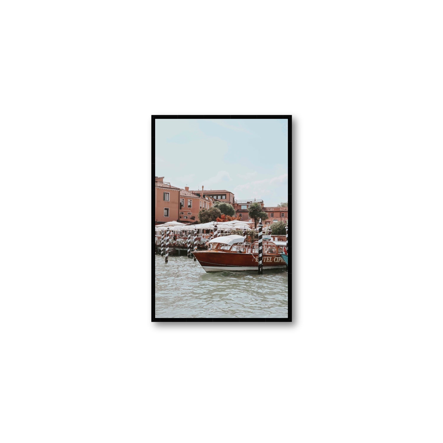 Queen Of The Adriatic Venice Italian wall art Medium fine art canvas in black float frame