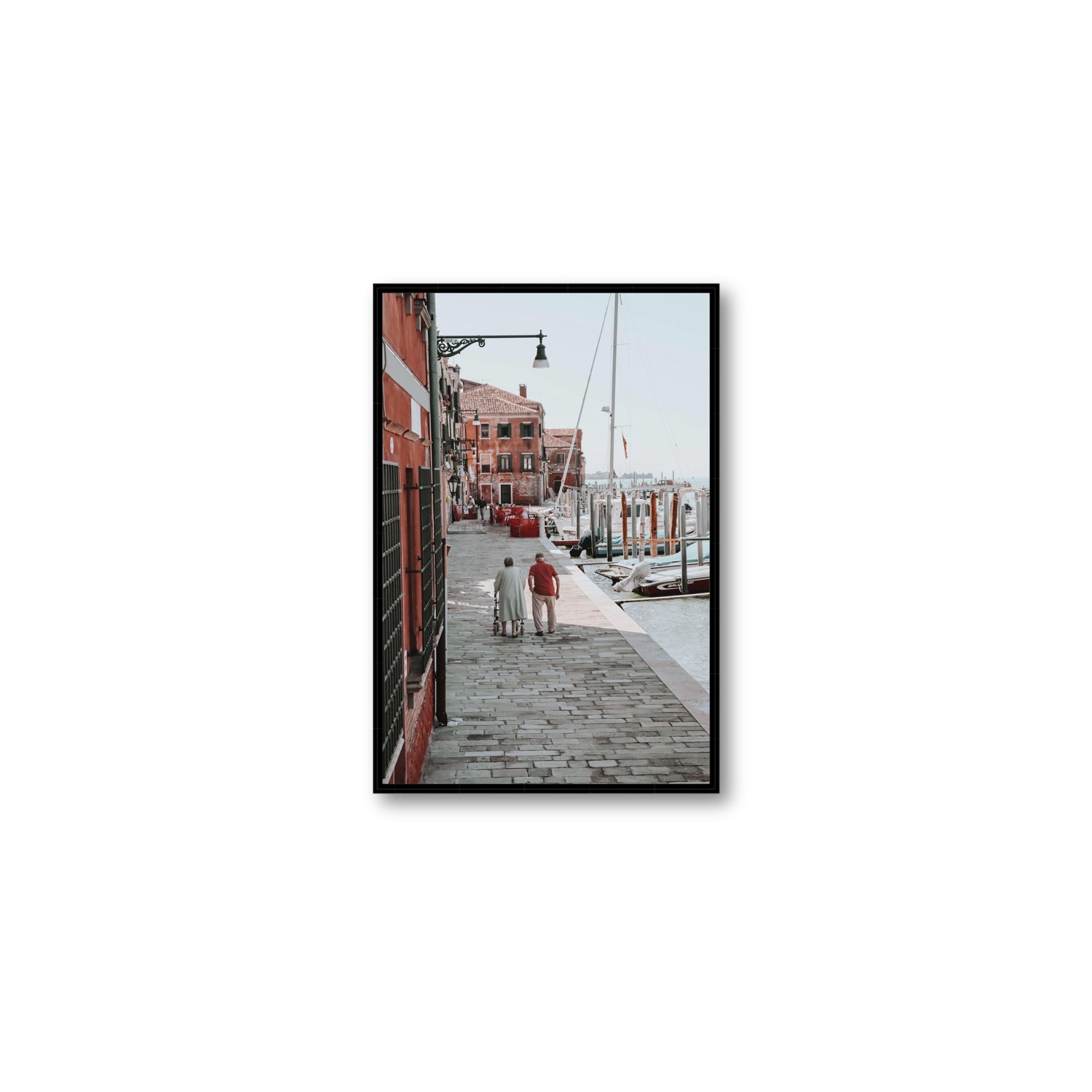 OG Casanova Venice Italian wall art Medium fine art canvas in black float frame