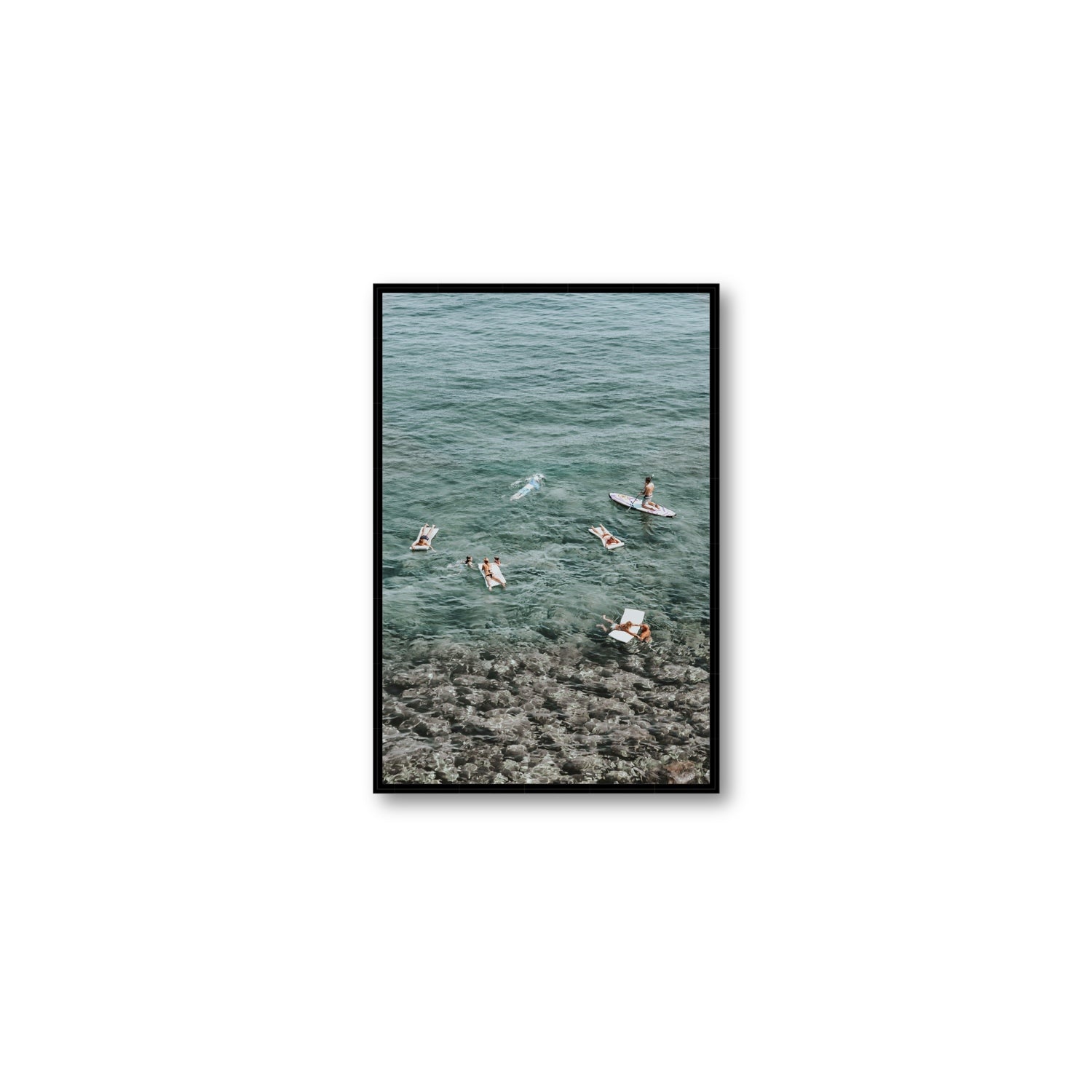 The Big Chill Tuscany coastal Italian wall art Medium fine art canvas in black float frame