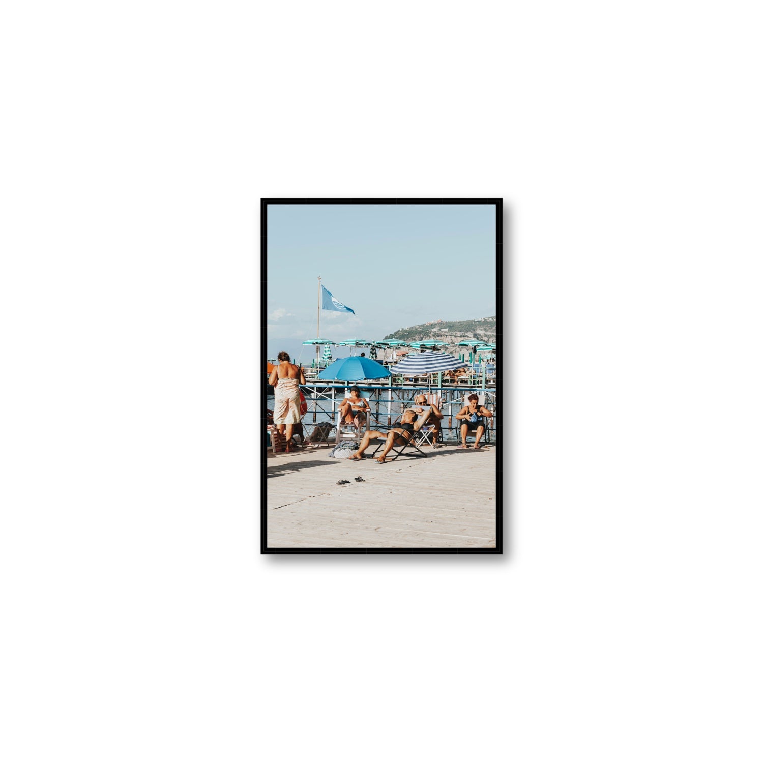 The Golden Years Sorrento Italian wall art Medium fine art canvas in black float frame