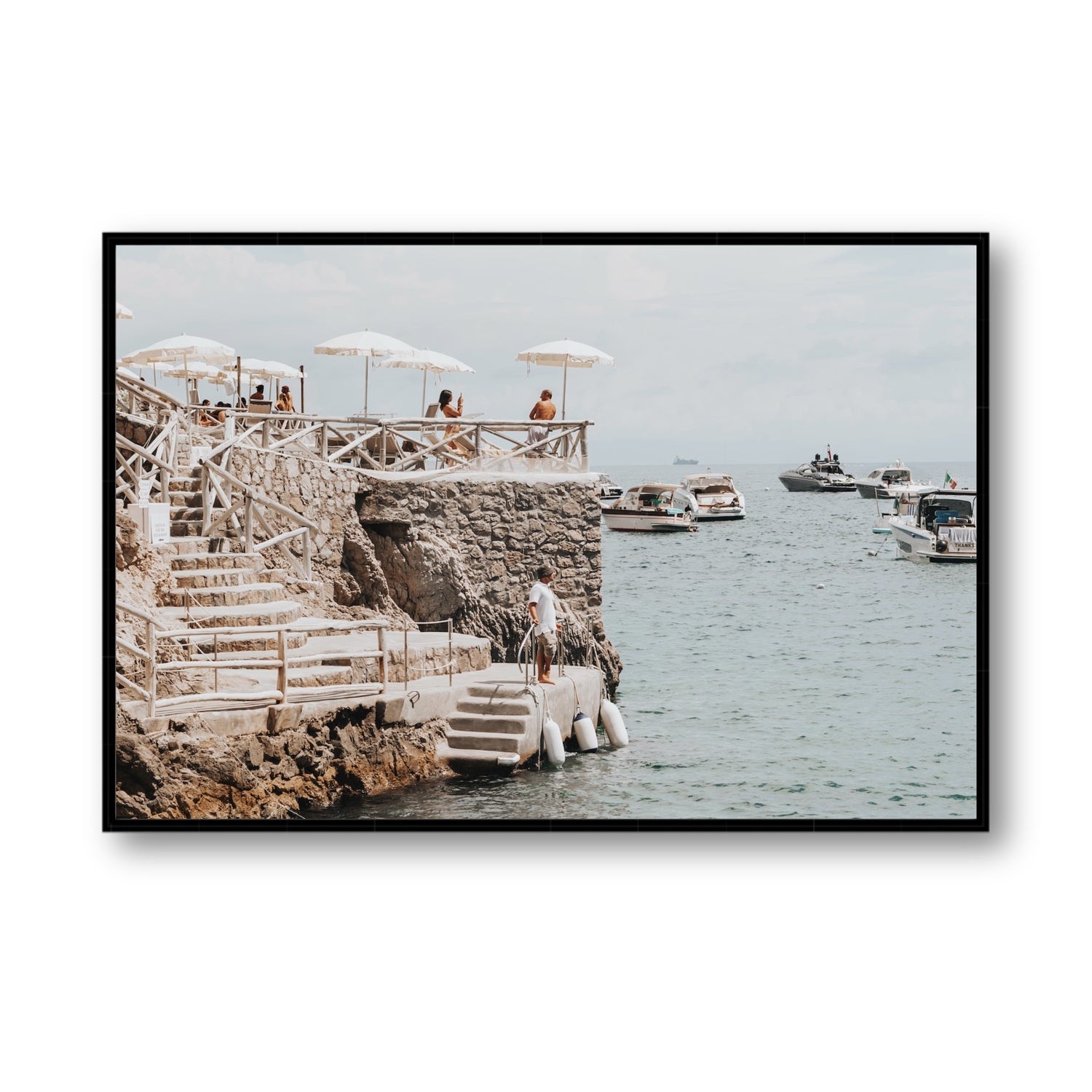 Conca Del Sogno fine art print, Nerano, Italy, Statement, Black Float Frame, Fine Art Canvas