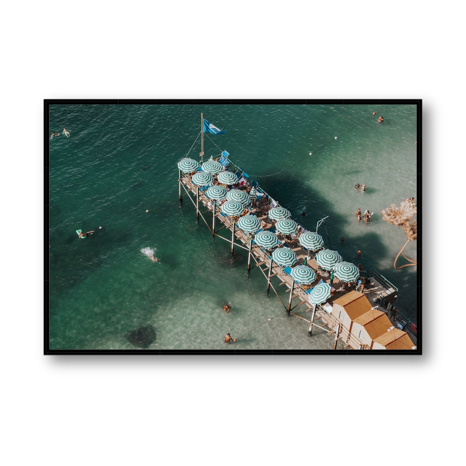 Sorrento Shangri La Sorrento coastal Italian wall art Statement fine art canvas in black float frame