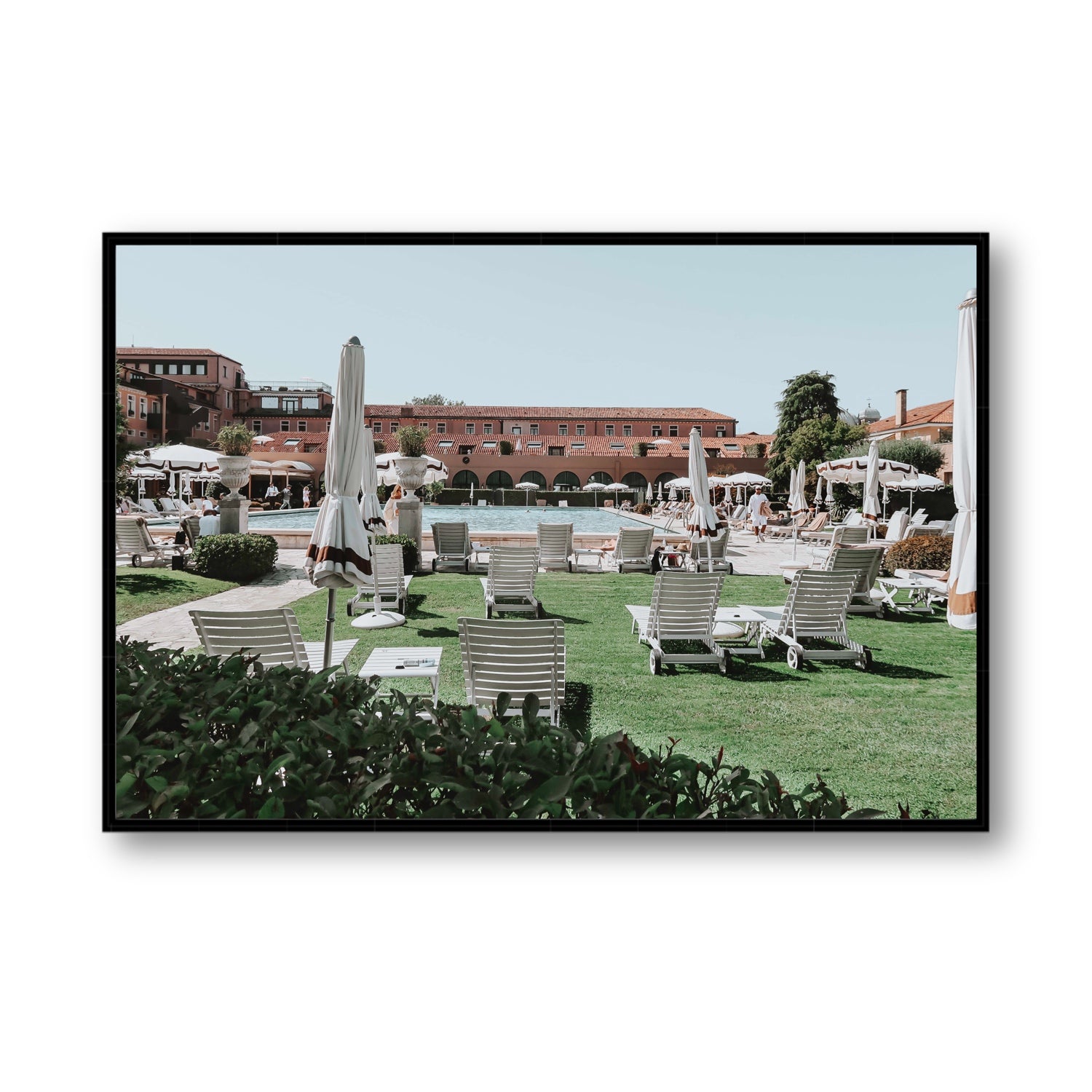 Arrigo Venice Italian wall art Statement fine art canvas in black float frame