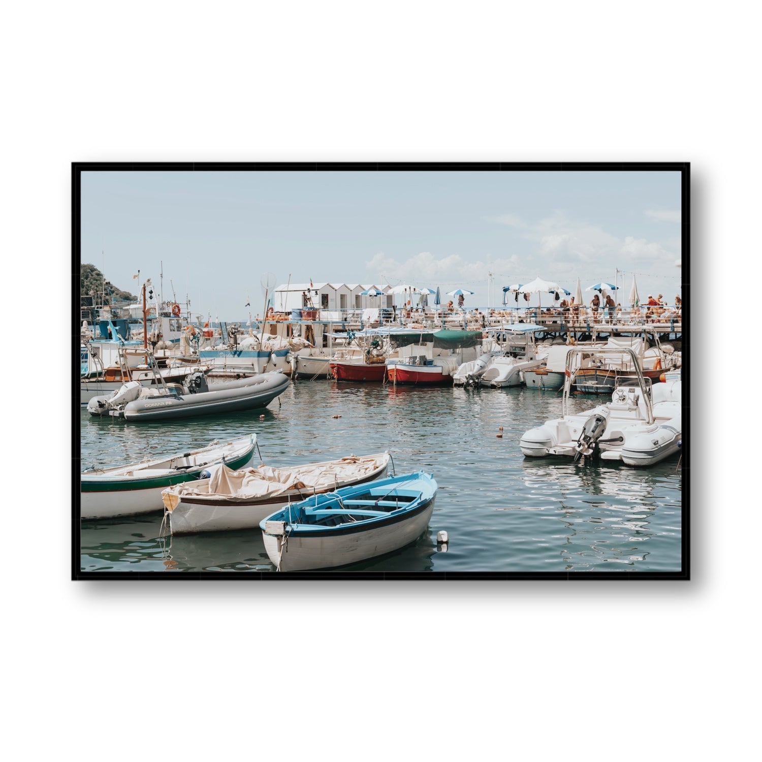 Antico Porto fine art print, Sorrento, Italy, Statement, Black Float Frame, Fine Art Canvas