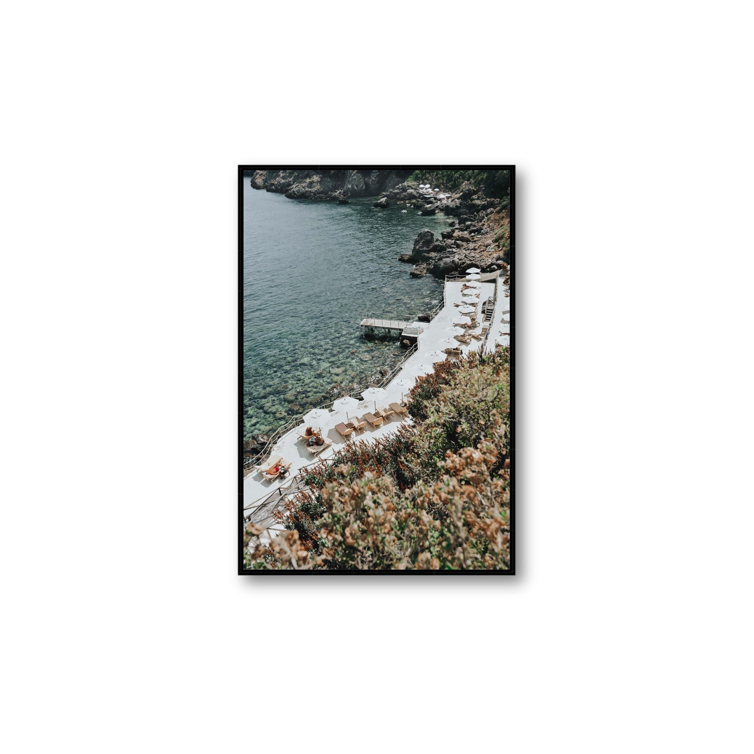Go Beyond The Postcard Tuscany coastal wall art Large fine art canvas in black float frame
